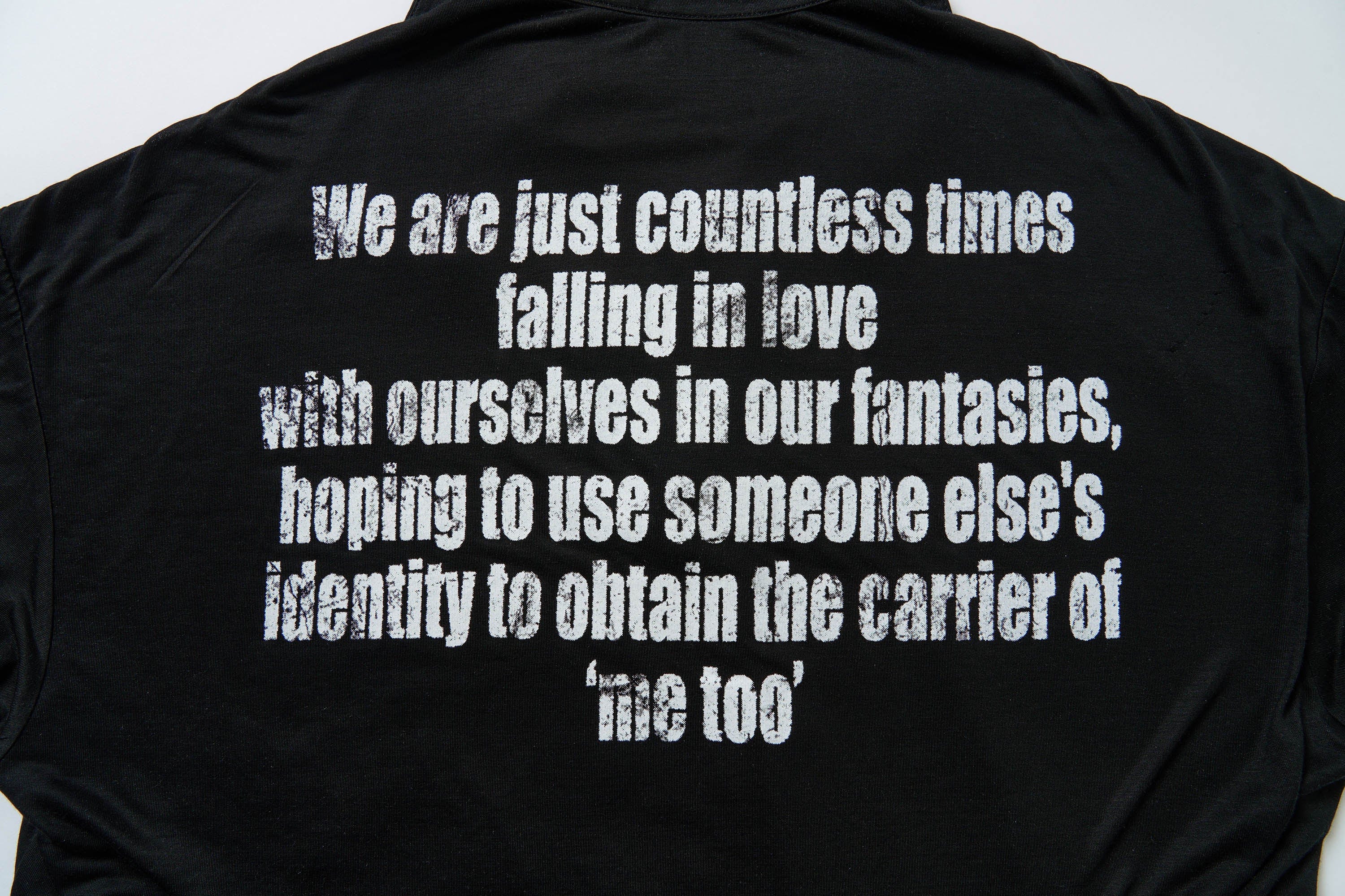 SAVAGEGROWTHWORLD Layered-Collar Slogan Polo Long-Sleeve T-Shirt