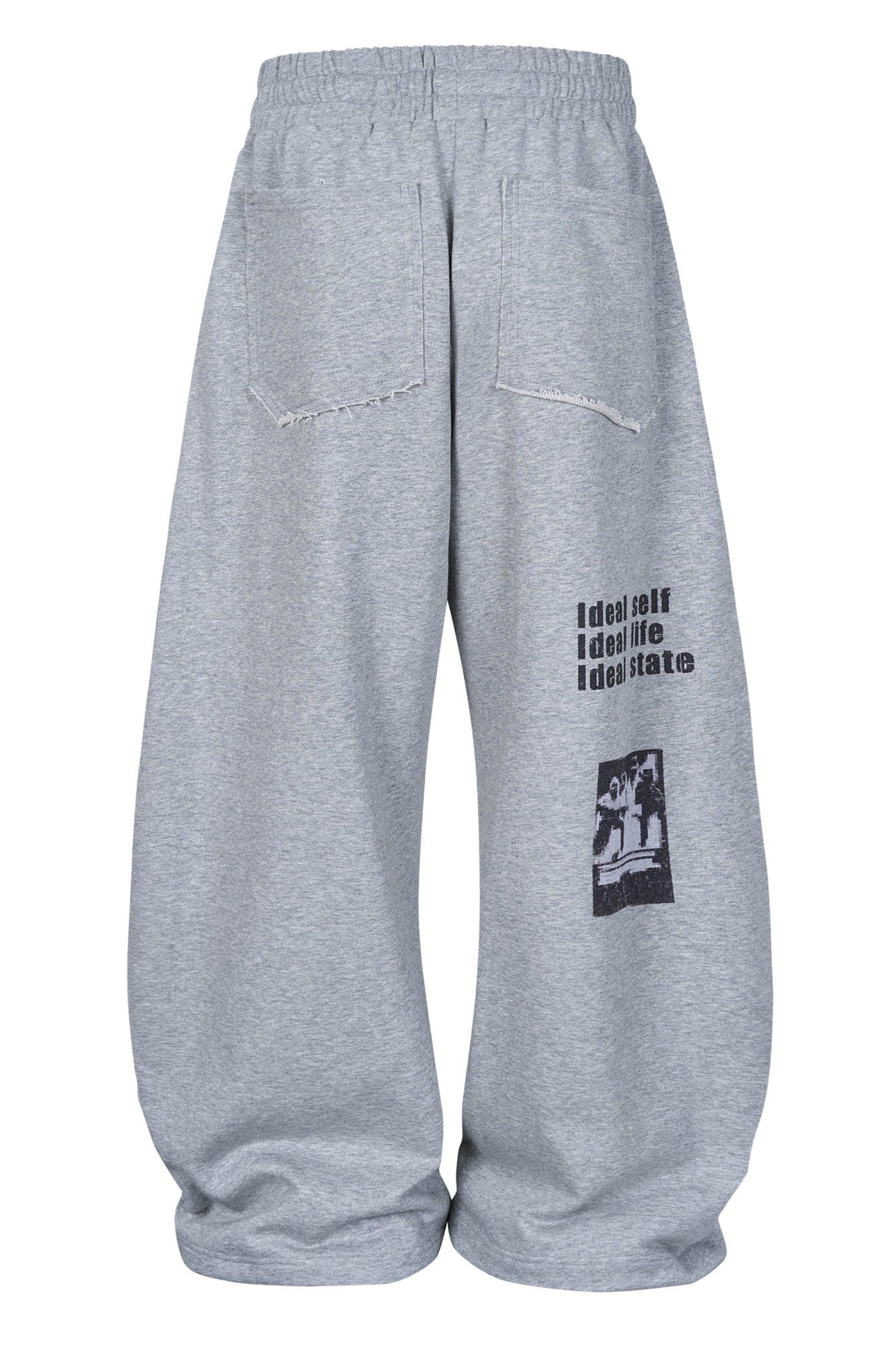 SAVAGEGROWTHWORLD Slogan Curved Drawstring Sweatpants