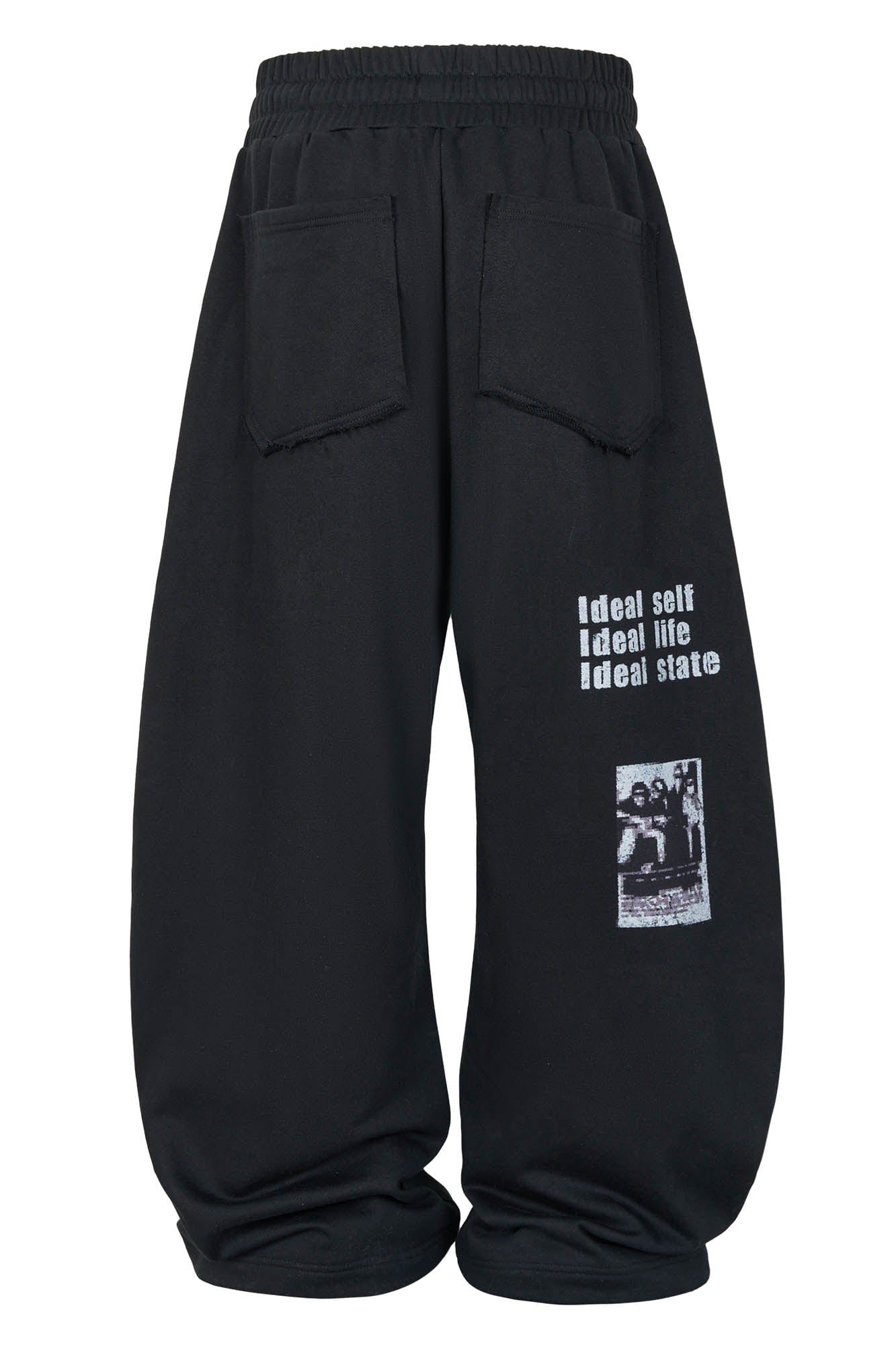 SAVAGEGROWTHWORLD Slogan Curved Drawstring Sweatpants