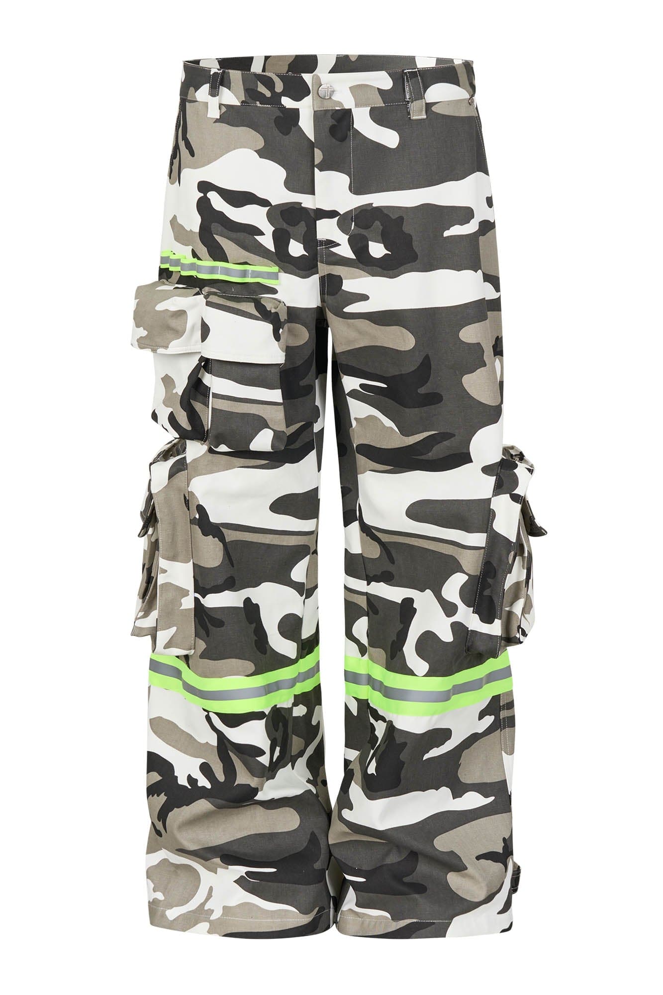 SAVAGEGROWTHWORLD Camo Reflective Multi-Pocket Cargo Pants