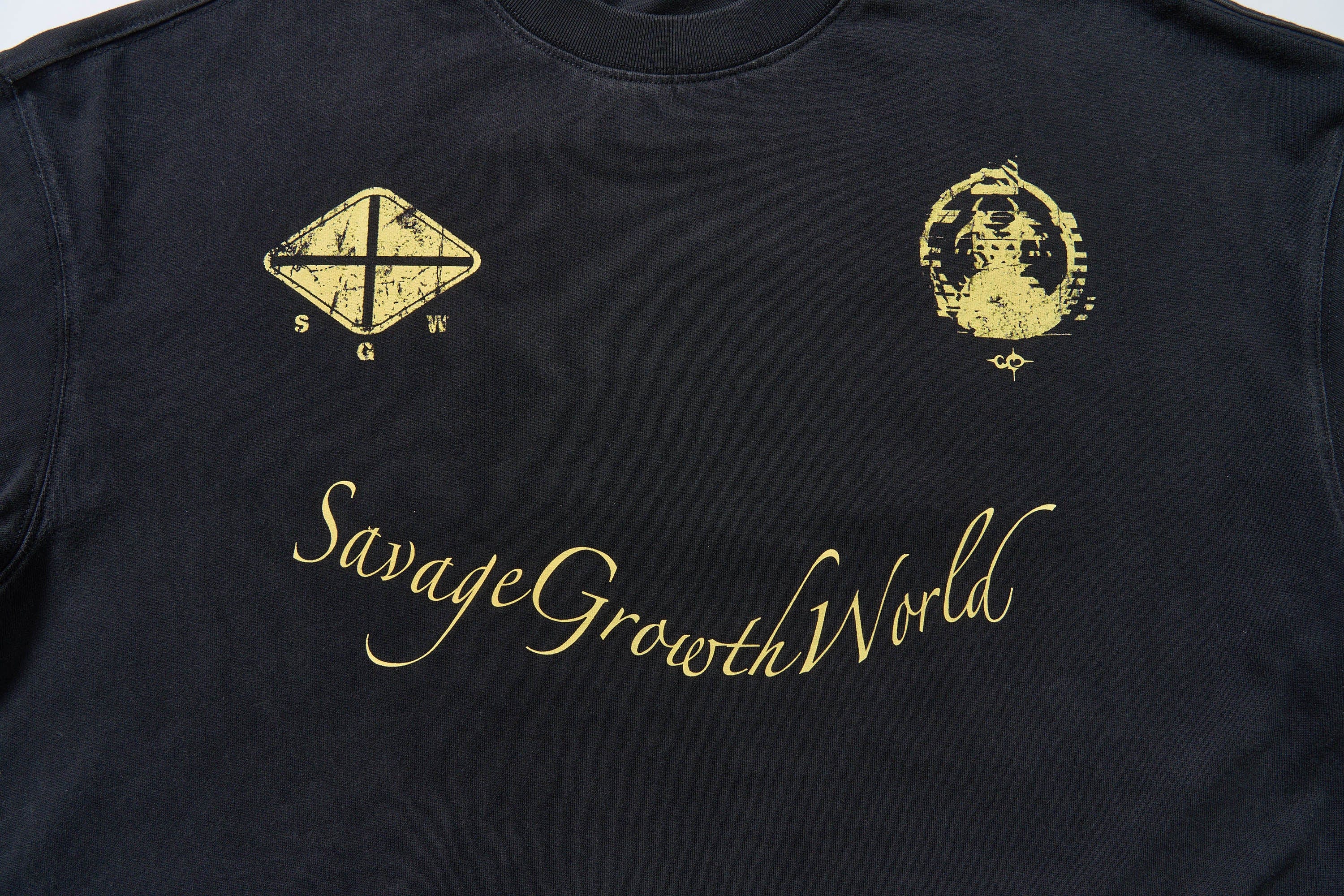 SAVAGEGROWTHWORLD No.5 Camo-Sleeve Layered Long-Sleeve T-Shirt