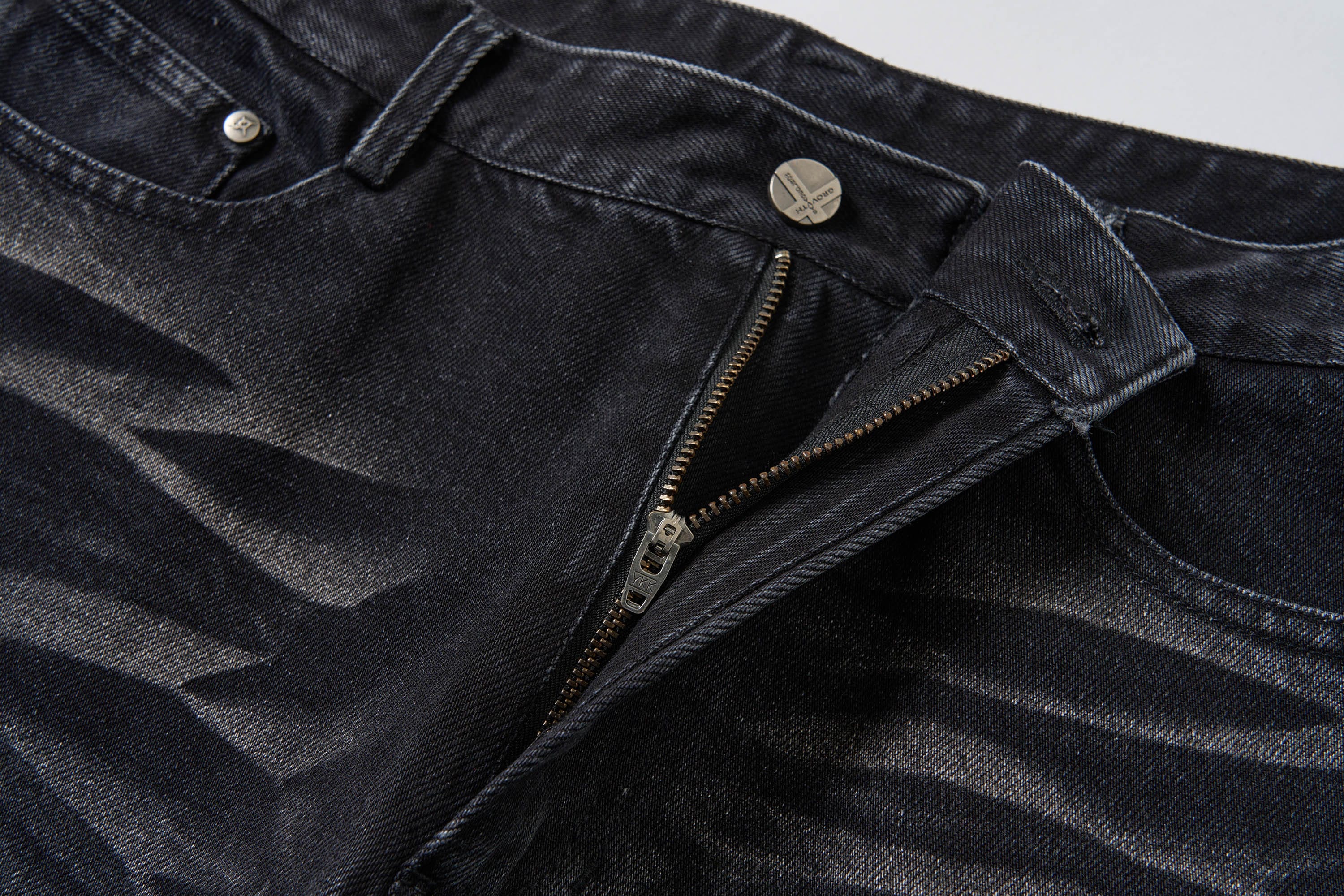 SAVAGEGROWTHWORLD Arc-Paneled Washed Oversized Balloon Jeans
