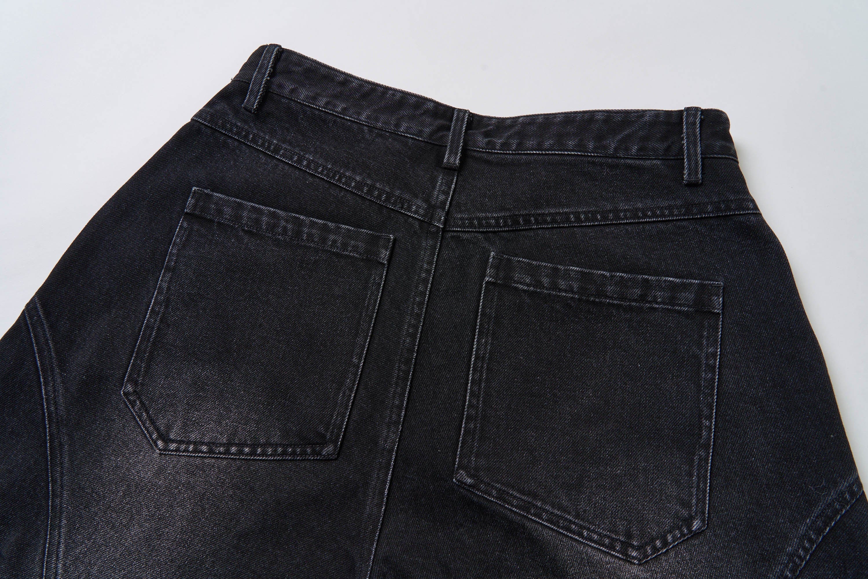 SAVAGEGROWTHWORLD Arc-Paneled Washed Oversized Balloon Jeans