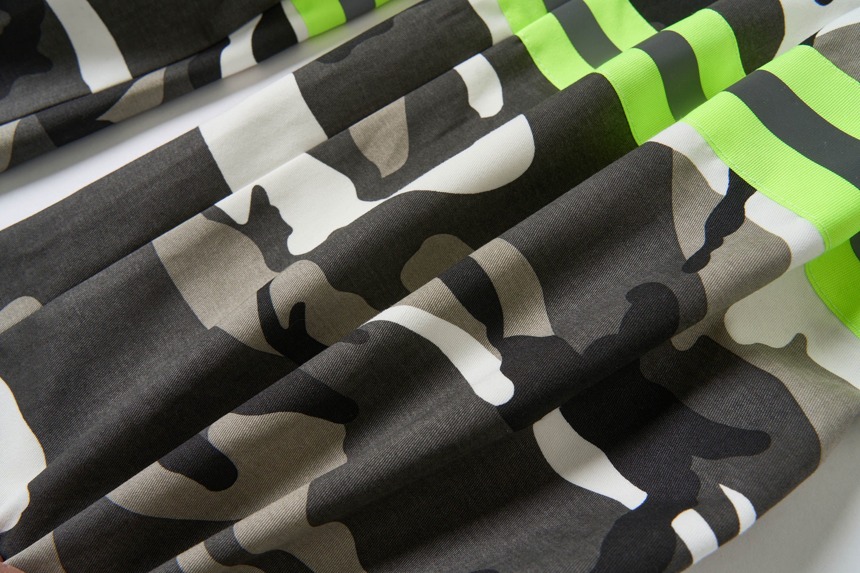 SAVAGEGROWTHWORLD Camo Reflective Multi-Pocket Cargo Pants
