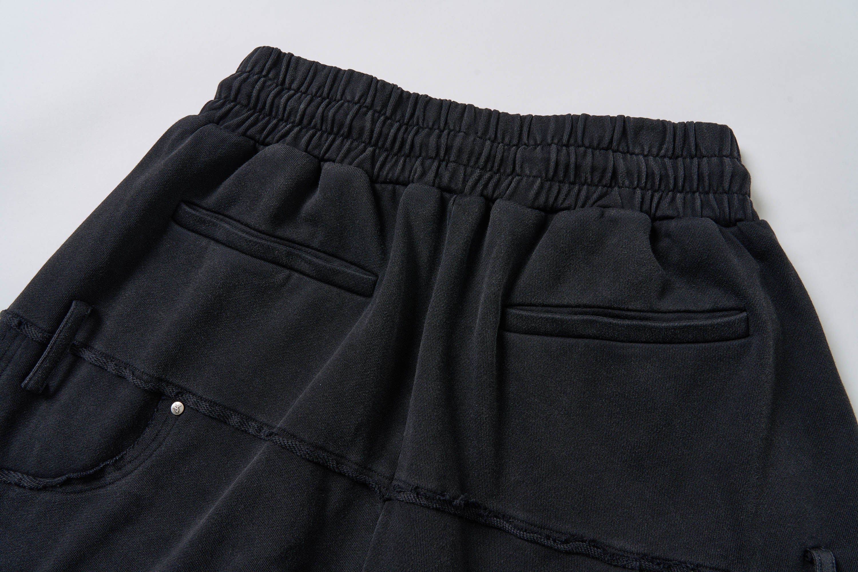 SAVAGEGROWTHWORLD Slanted Spliced Drawstring Baggy Shorts