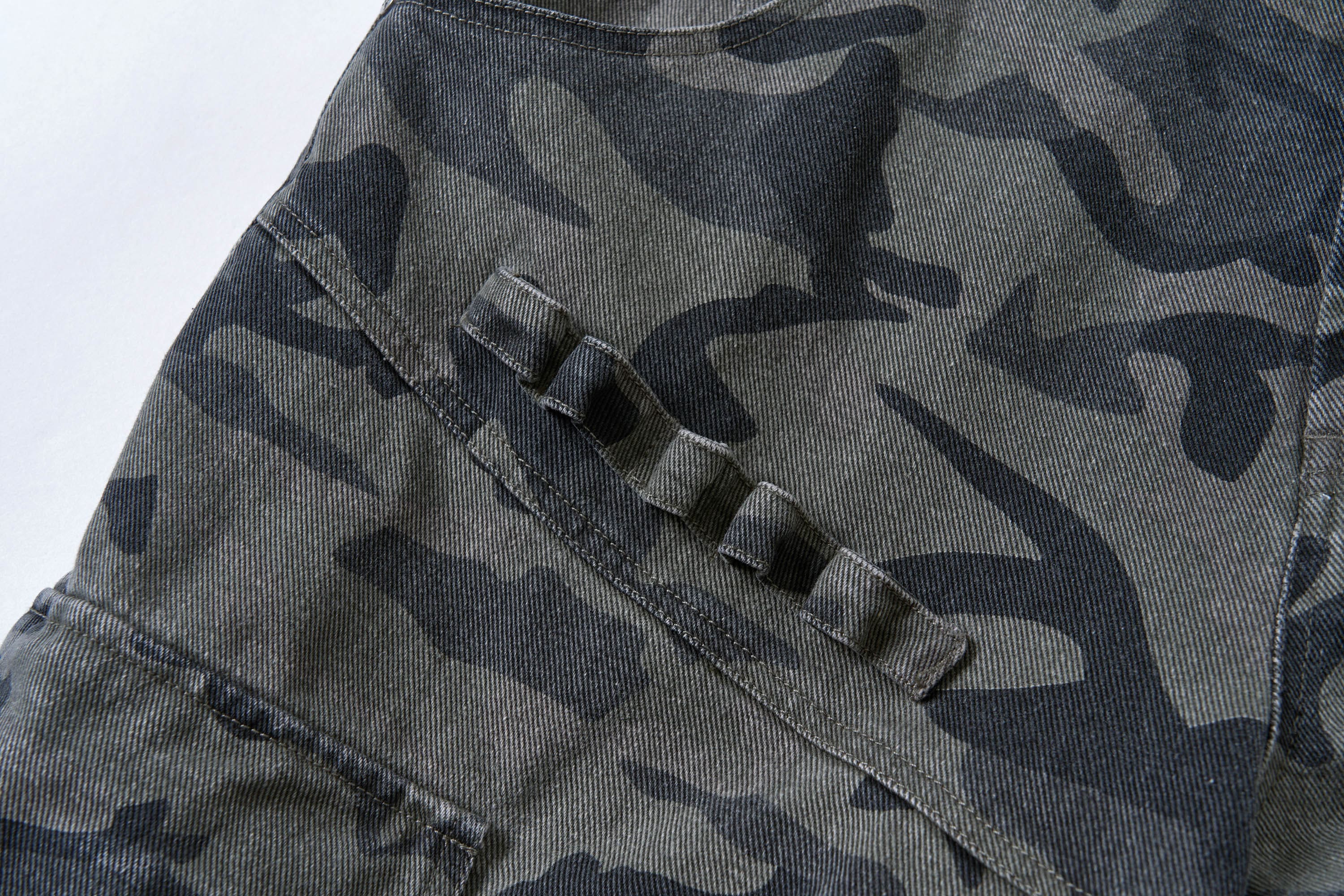 SAVAGEGROWTHWORLD Camo Spliced Multi-Pocket Shorts