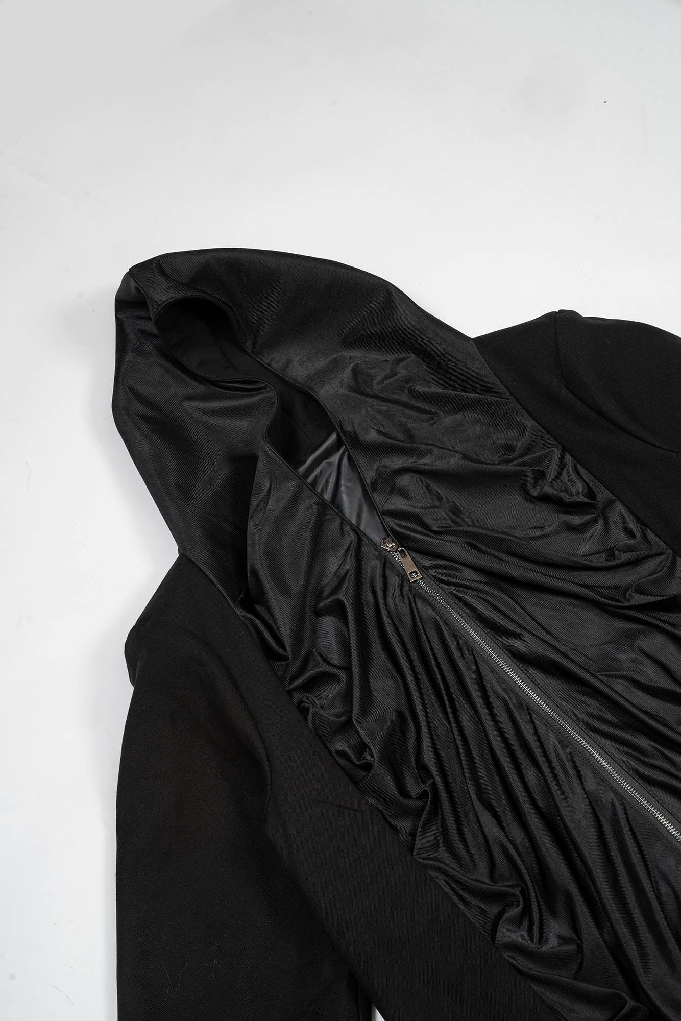 KADAKADA Crinkled Hooded Longline Trench Coat