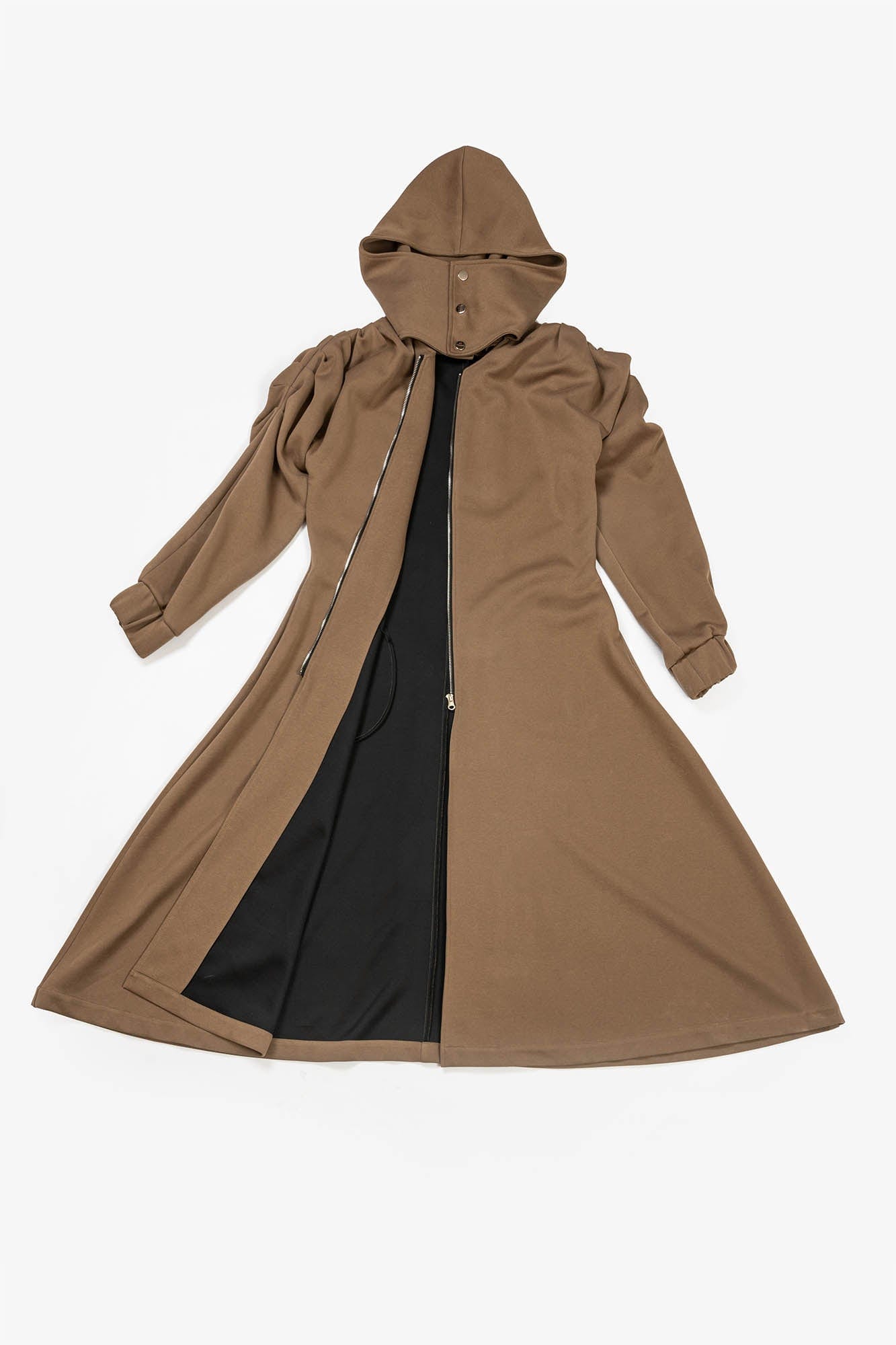 KADAKADA Hooded Pleated Shoulder Cloak