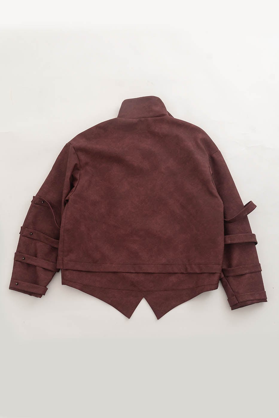 KADAKADA Swallowtail Rivet Zipper Faux Leather Jacket