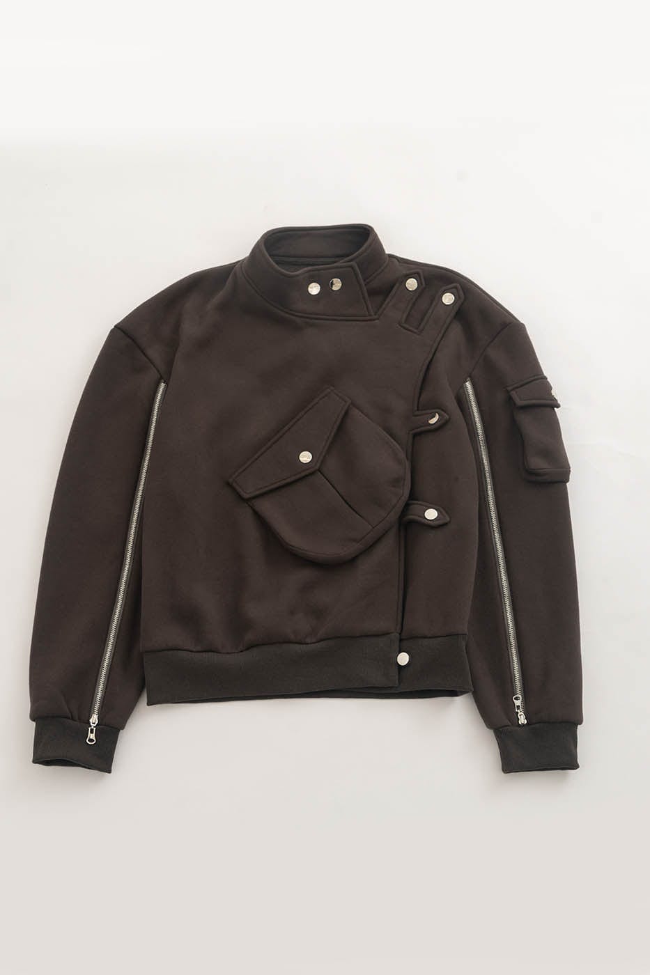 KADAKADA Modern Military Buttoned Big-Pocket Zipper Jacket