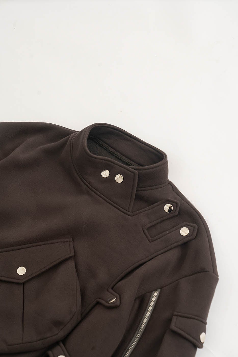 KADAKADA Modern Military Buttoned Big-Pocket Zipper Jacket