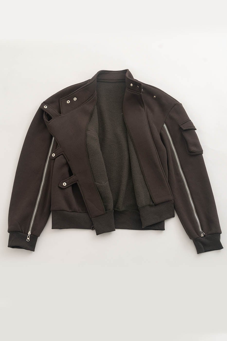 KADAKADA Modern Military Buttoned Big-Pocket Zipper Jacket