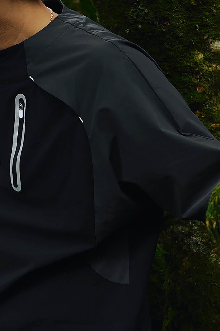 ENSHADOWER Deconstructed Water-Proof Zip-up T-Shirt