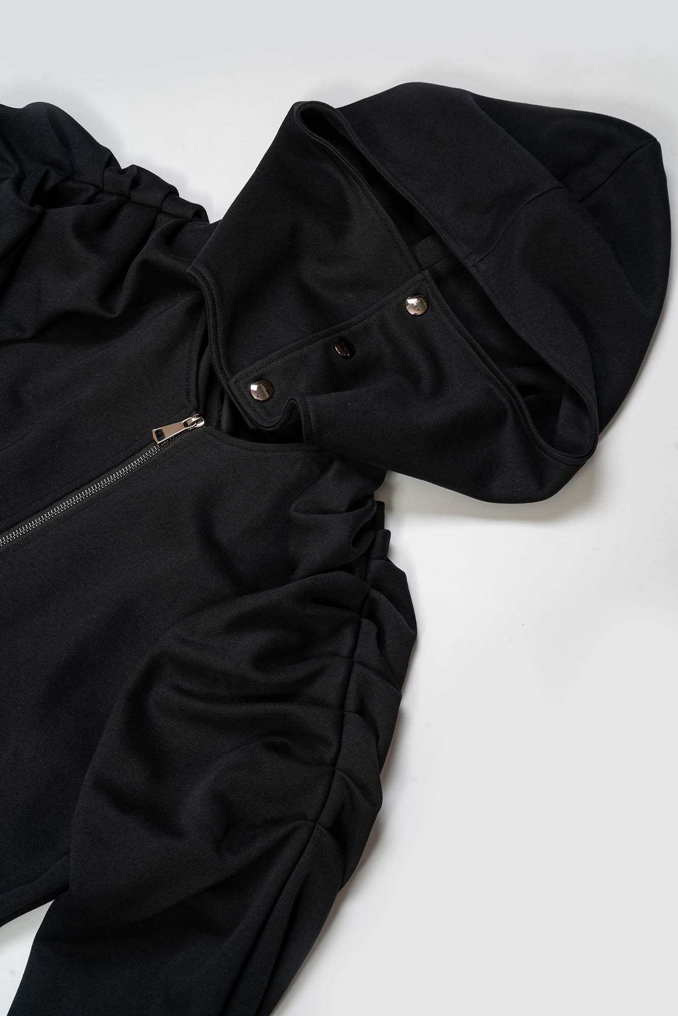 KADAKADA Hooded Pleated Shoulder Cloak