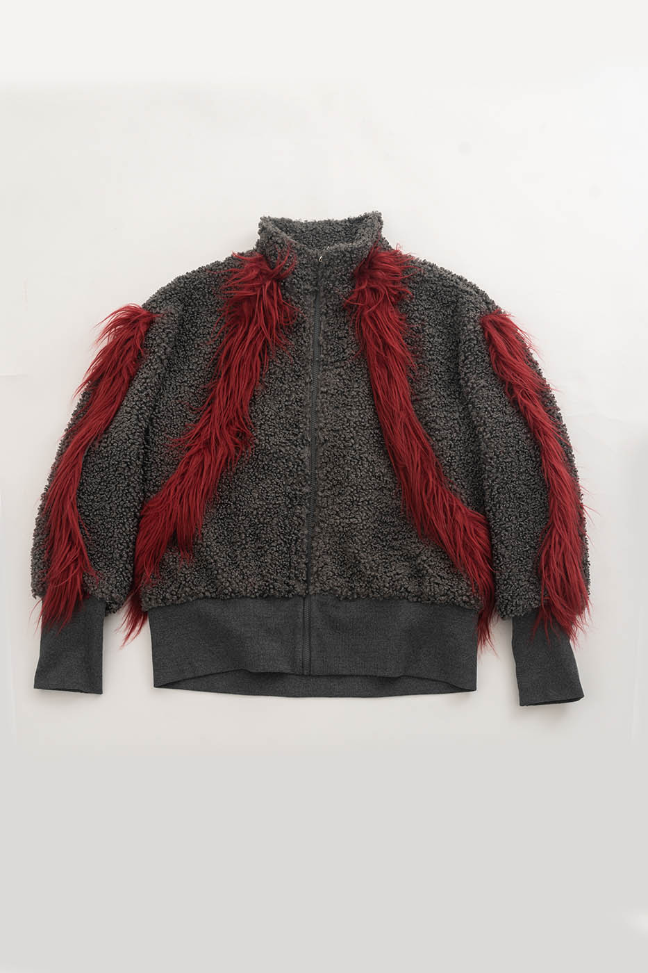 KADAKADA Faux Fur Spliced Oversized Fleece Jacket