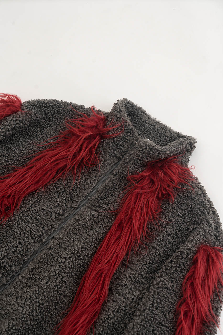 KADAKADA Faux Fur Spliced Oversized Fleece Jacket