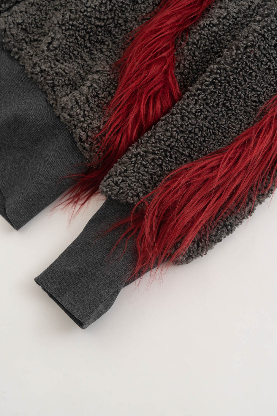 KADAKADA Faux Fur Spliced Oversized Fleece Jacket