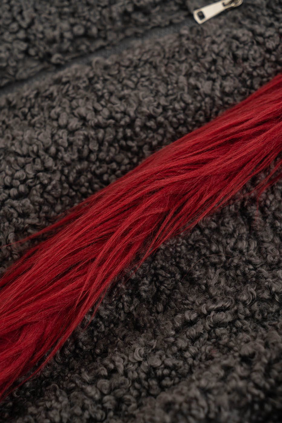KADAKADA Faux Fur Spliced Oversized Fleece Jacket
