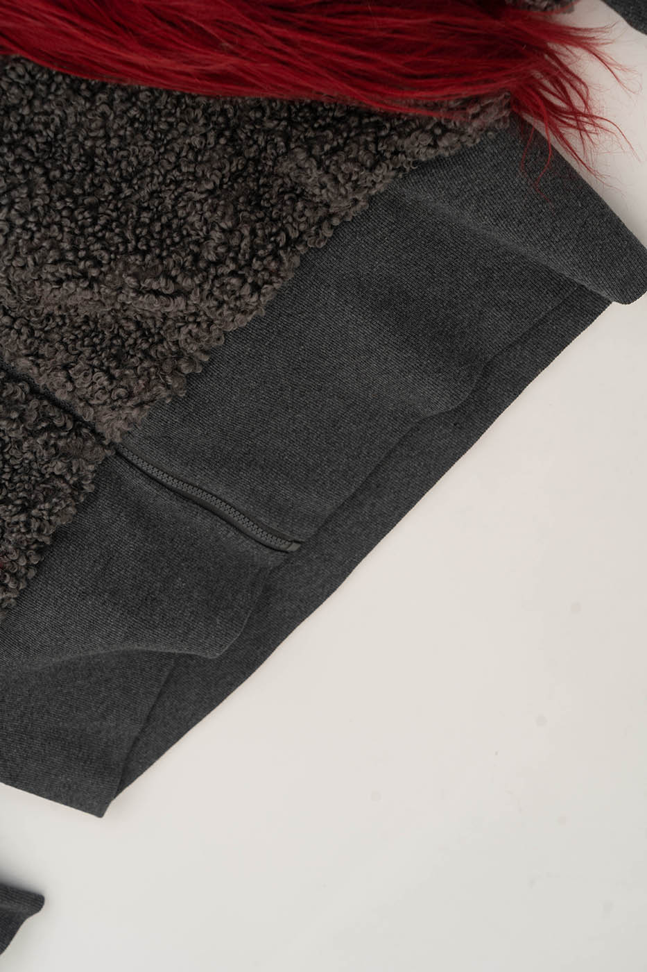 KADAKADA Faux Fur Spliced Oversized Fleece Jacket