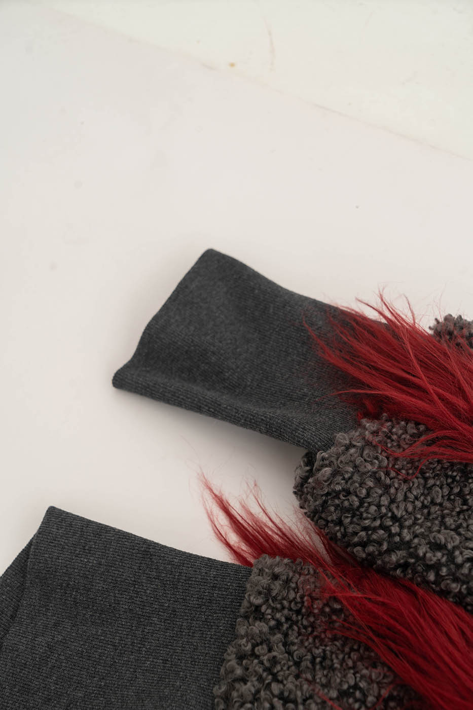 KADAKADA Faux Fur Spliced Oversized Fleece Jacket