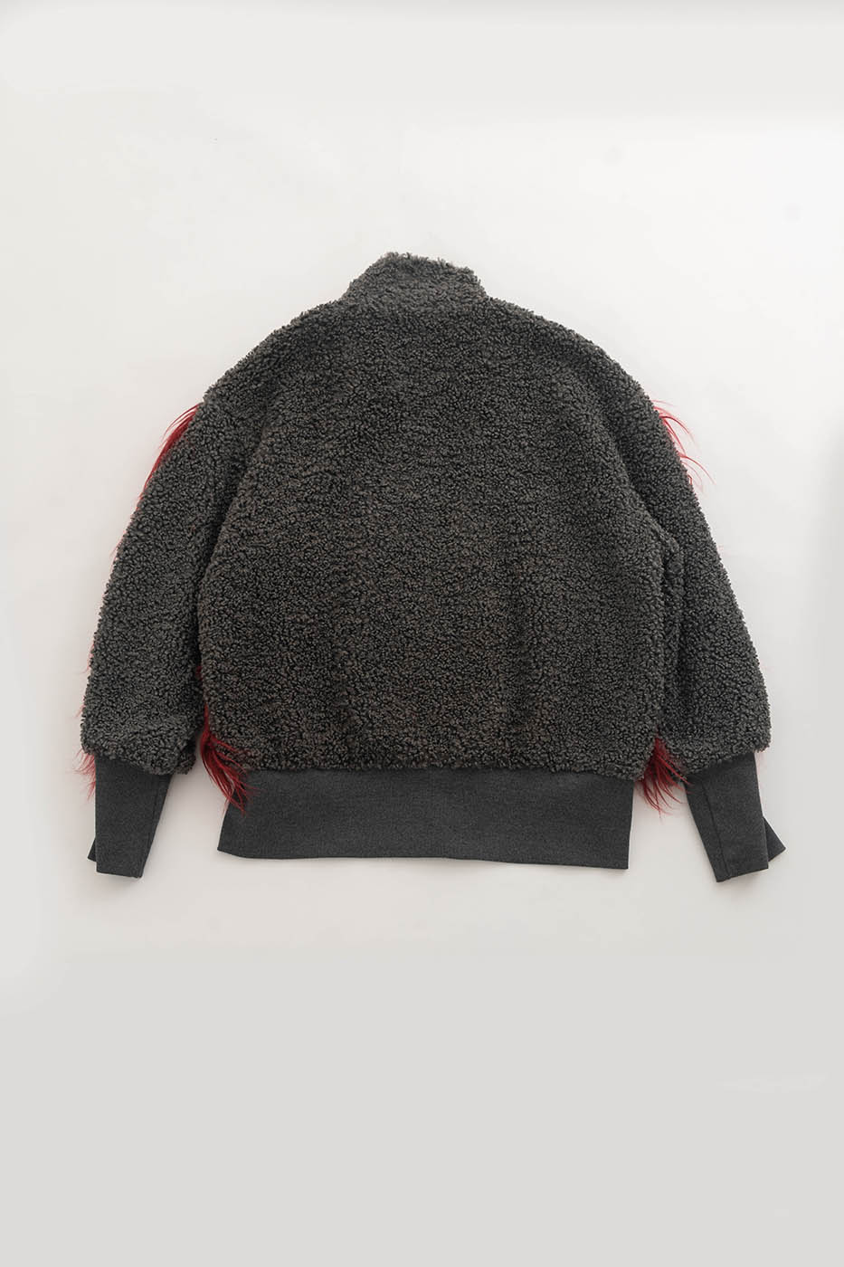 KADAKADA Faux Fur Spliced Oversized Fleece Jacket