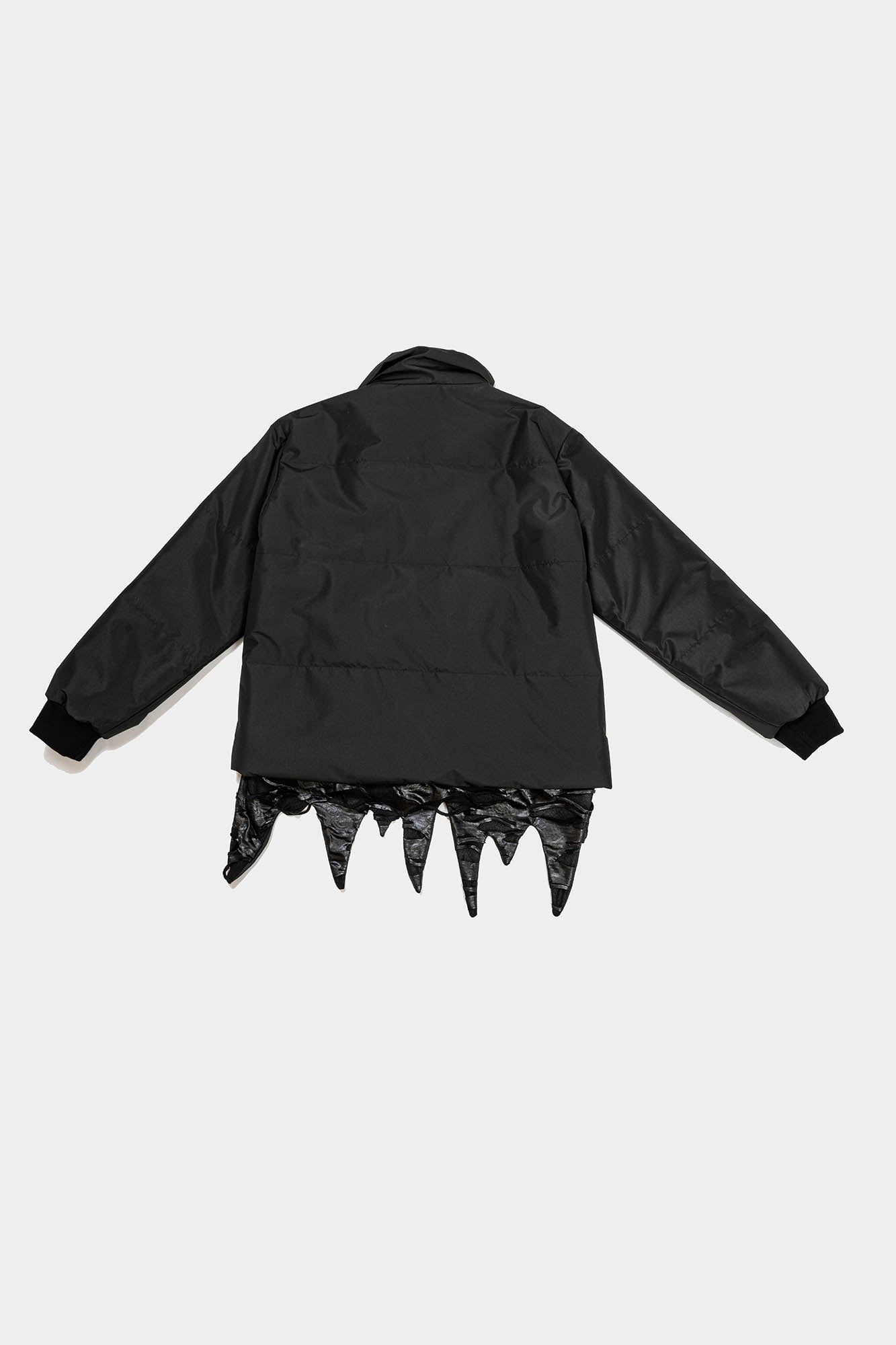 KADAKADA Curved Zipper Detachable-Hem Quilted Jacket