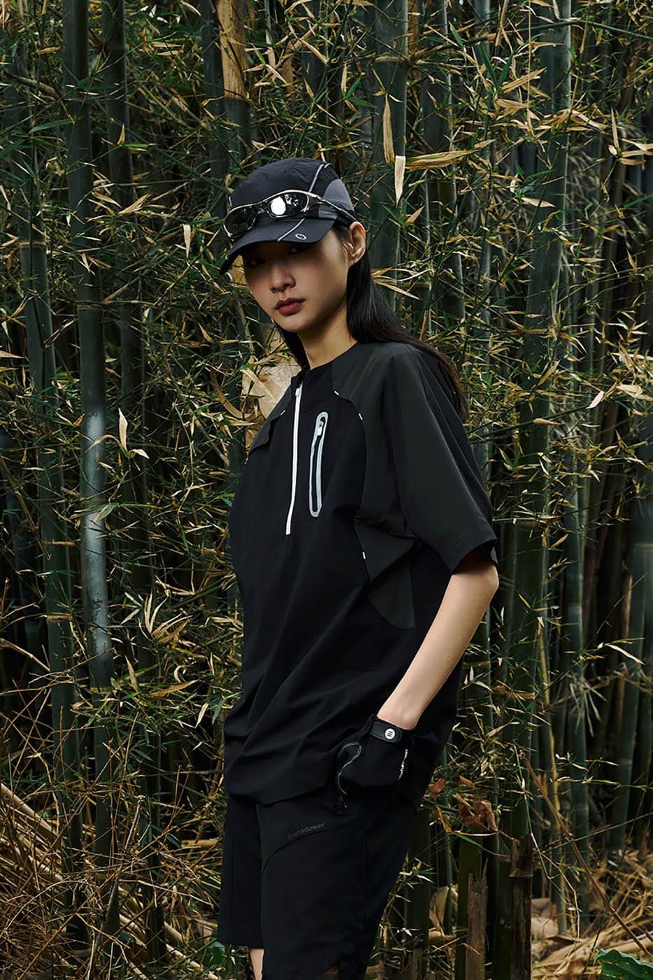ENSHADOWER Deconstructed Water-Proof Zip-up T-Shirt