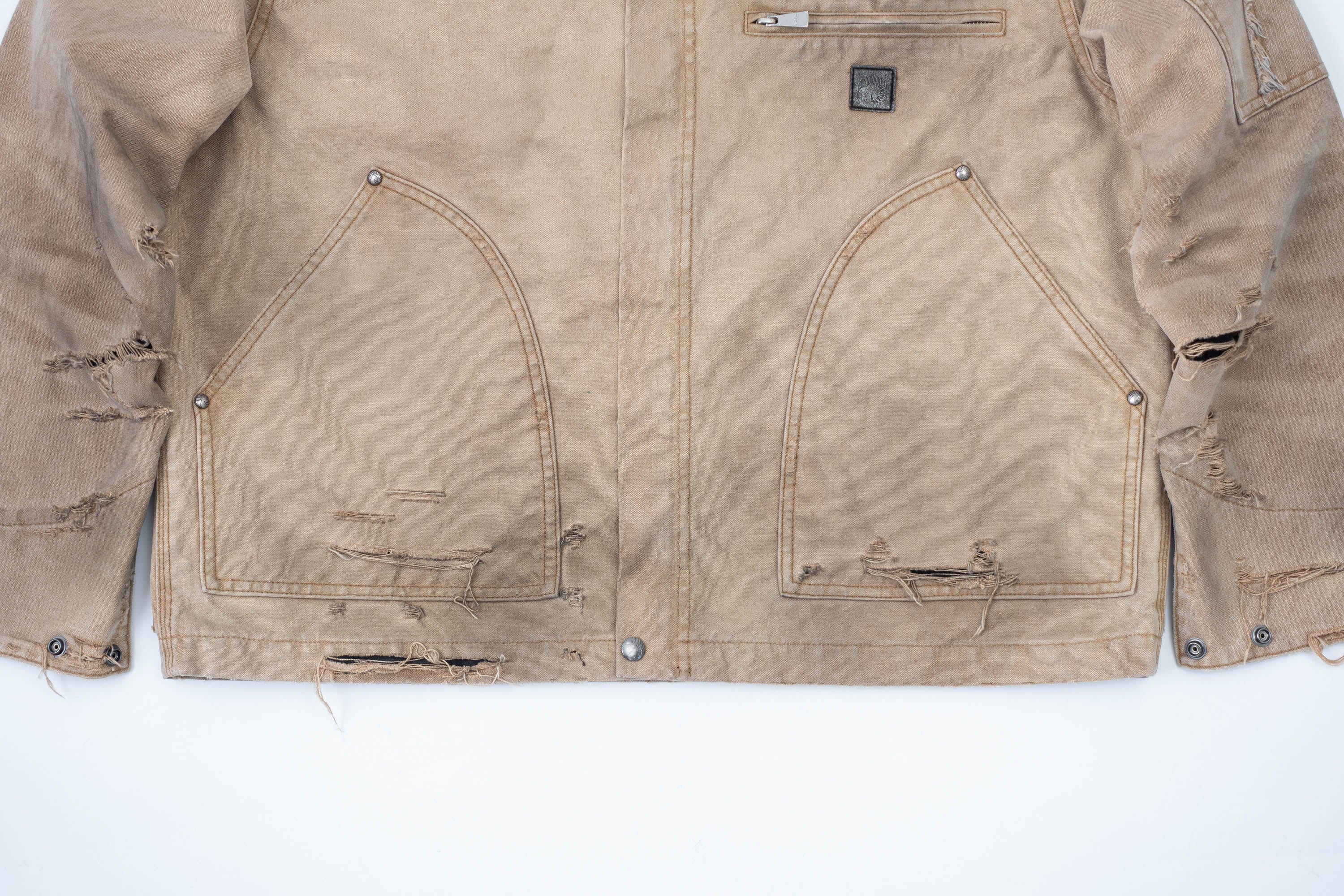 IN EXISTENCE Dirty-Washed Contrast Collar Detroit Jacket
