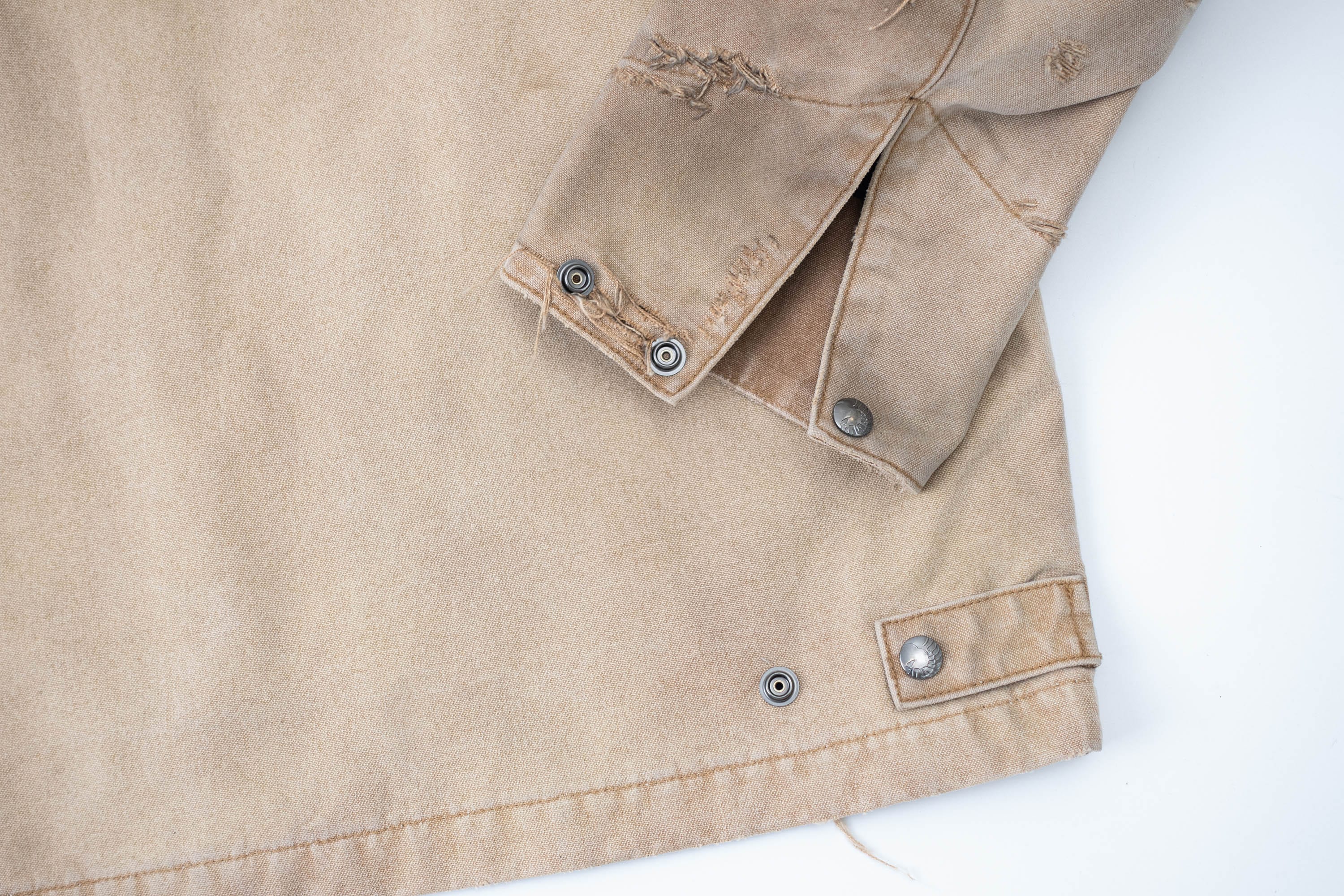 IN EXISTENCE Dirty-Washed Contrast Collar Detroit Jacket