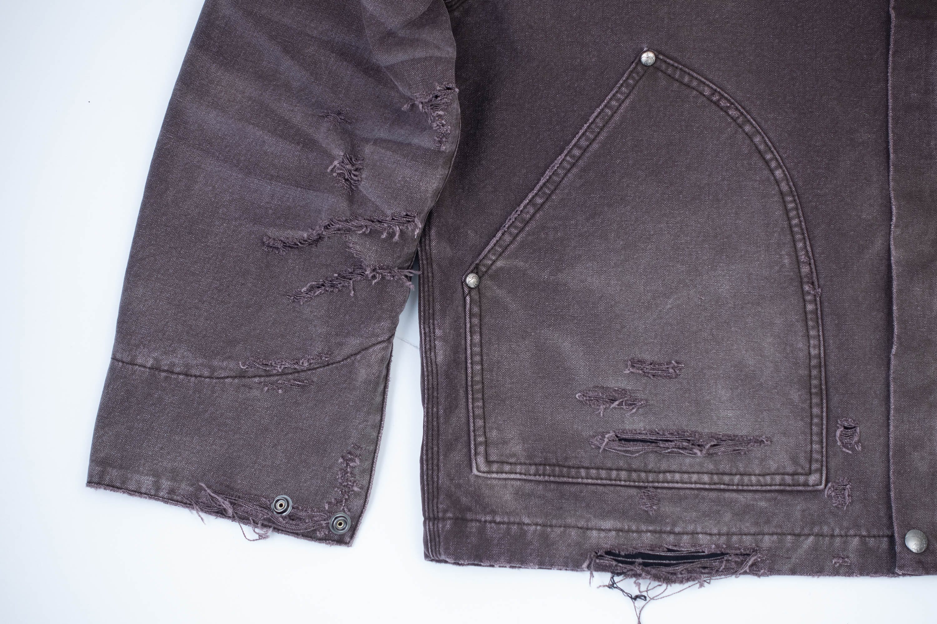 IN EXISTENCE Dirty-Washed Contrast Collar Detroit Jacket
