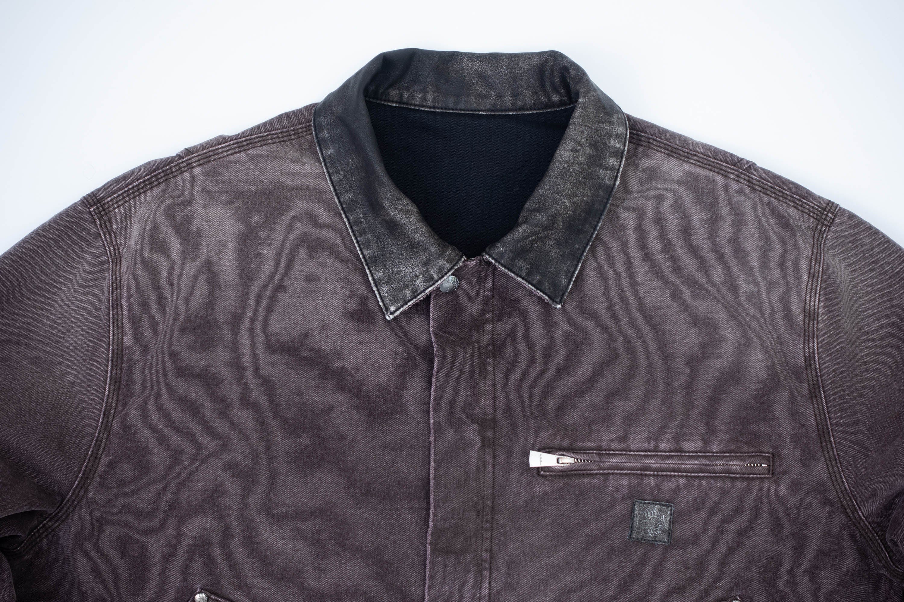 IN EXISTENCE Dirty-Washed Contrast Collar Detroit Jacket