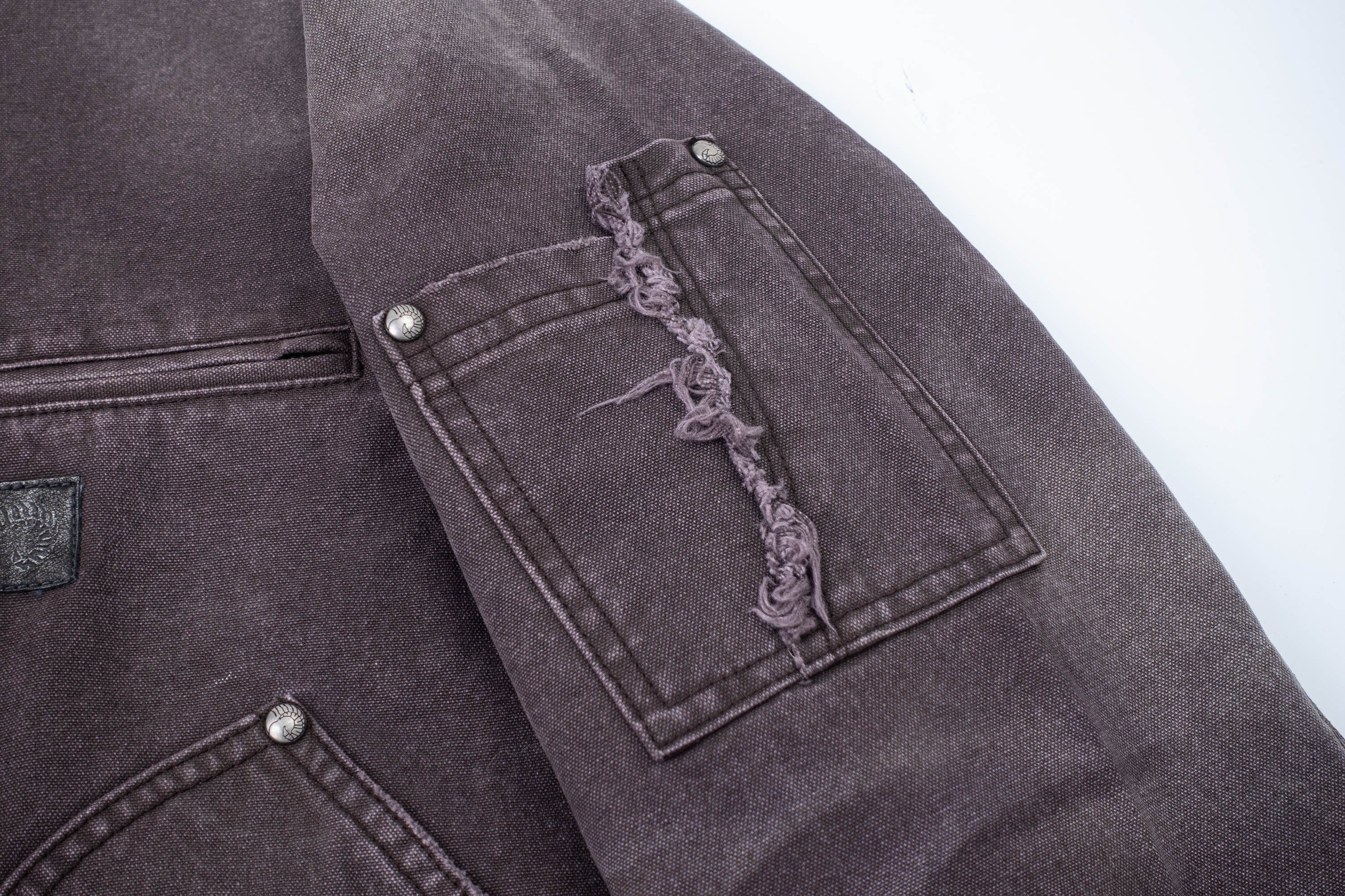 IN EXISTENCE Dirty-Washed Contrast Collar Detroit Jacket