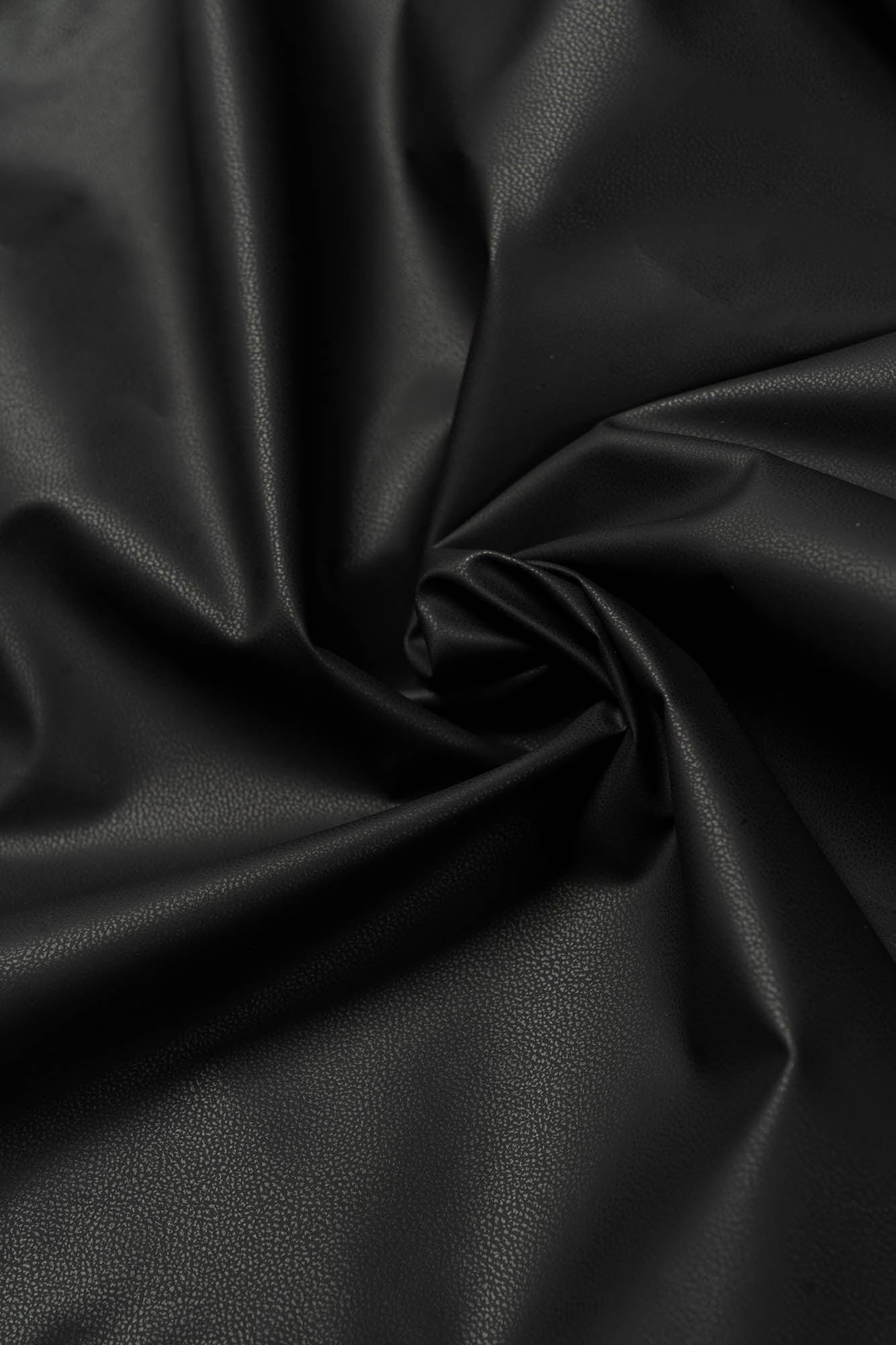 KADAKADA Asymmetrical Pleated Faux Leather Half Shirt