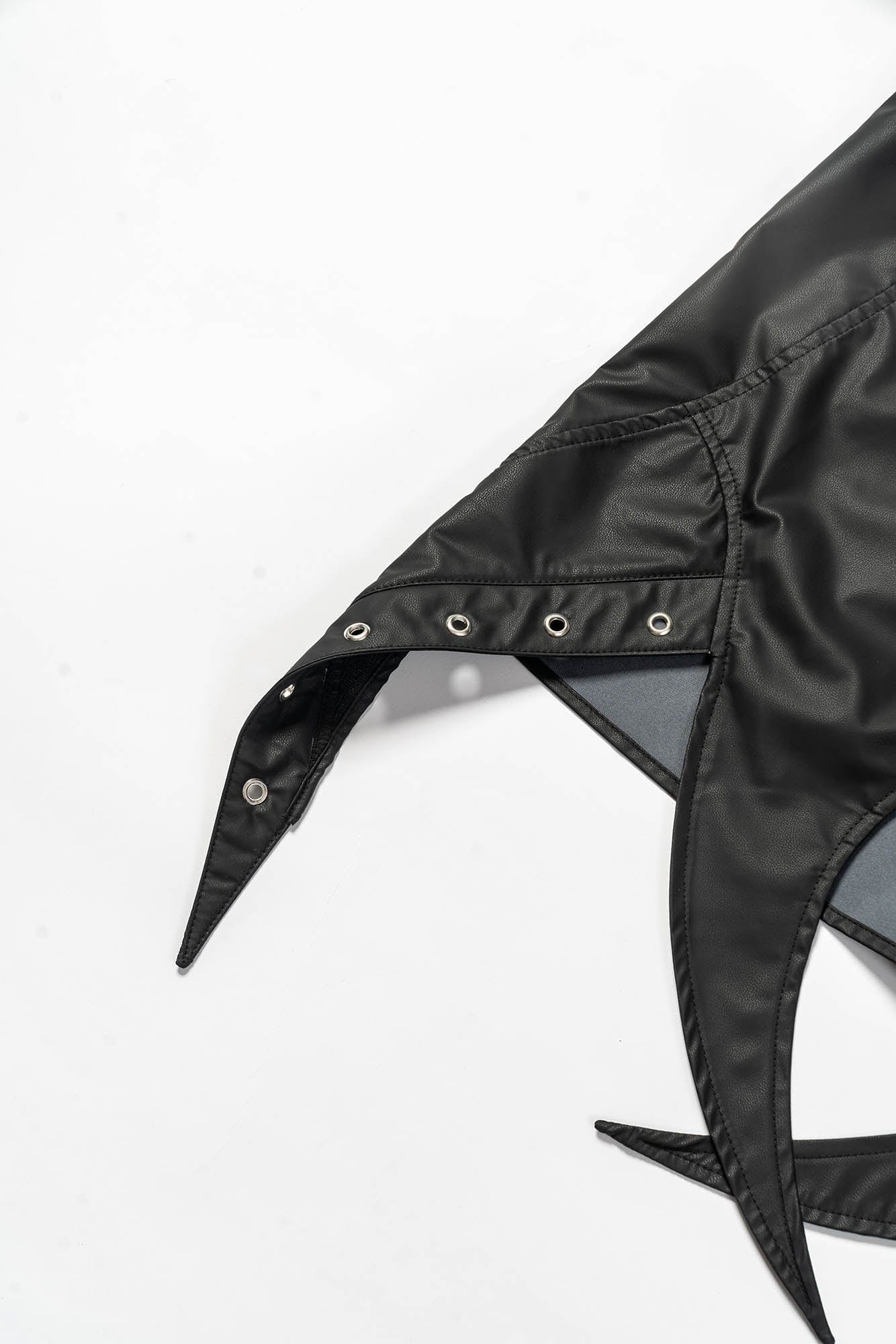 KADAKADA Pointed Hem Faux Leather Vest