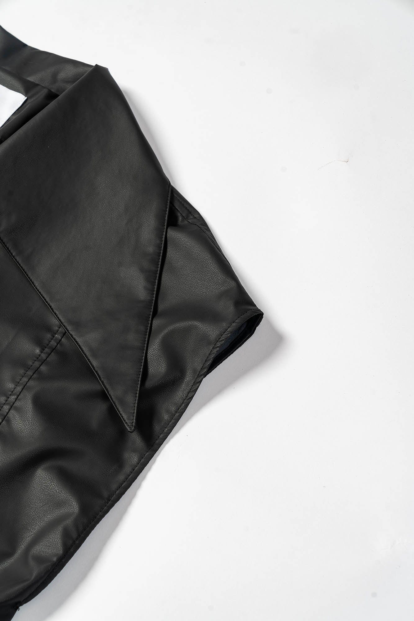 KADAKADA Pointed Hem Faux Leather Vest