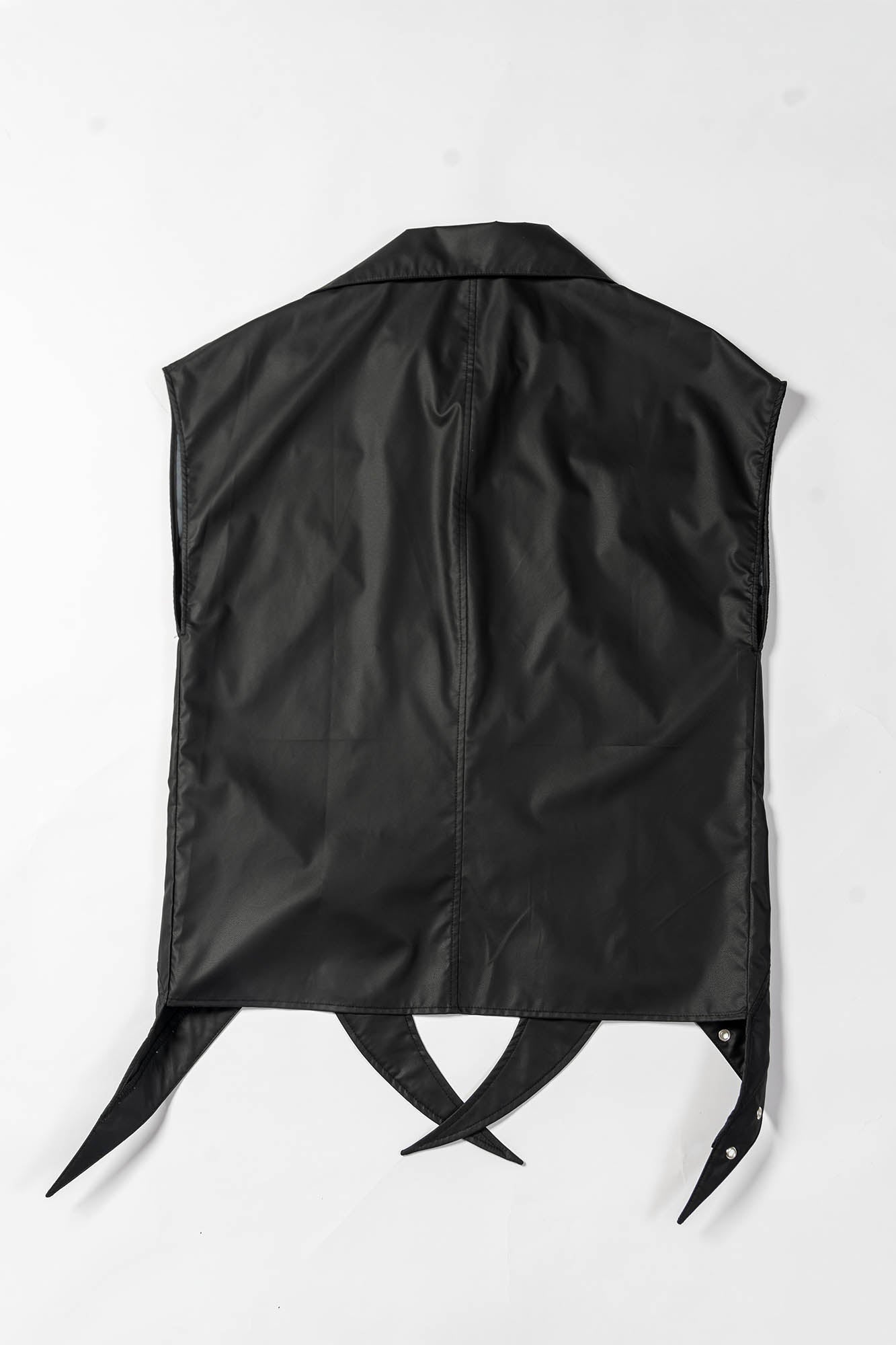 KADAKADA Pointed Hem Faux Leather Vest