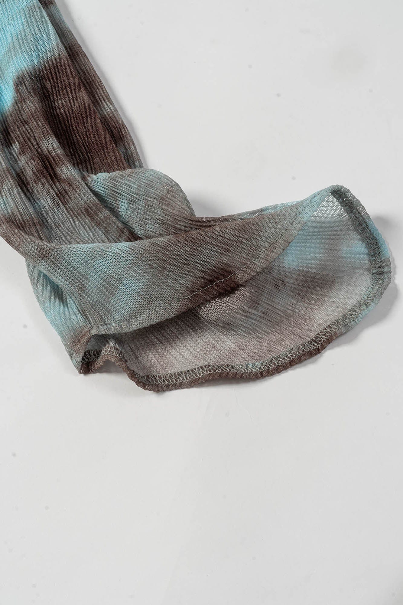 KADAKADA Tie-Dye Mesh Asymmetrical Sheer L/S Tee