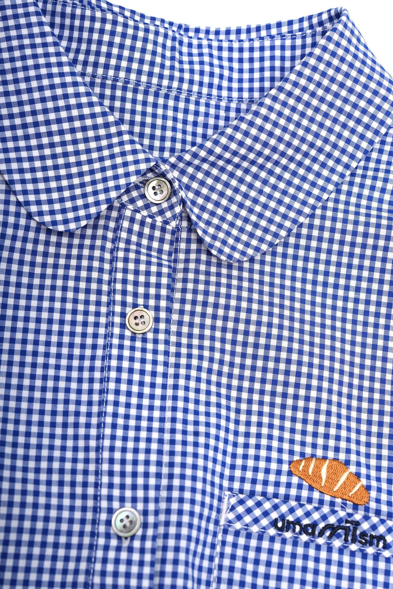UMAMIISM Preppy Gingham Pocket Half Shirt