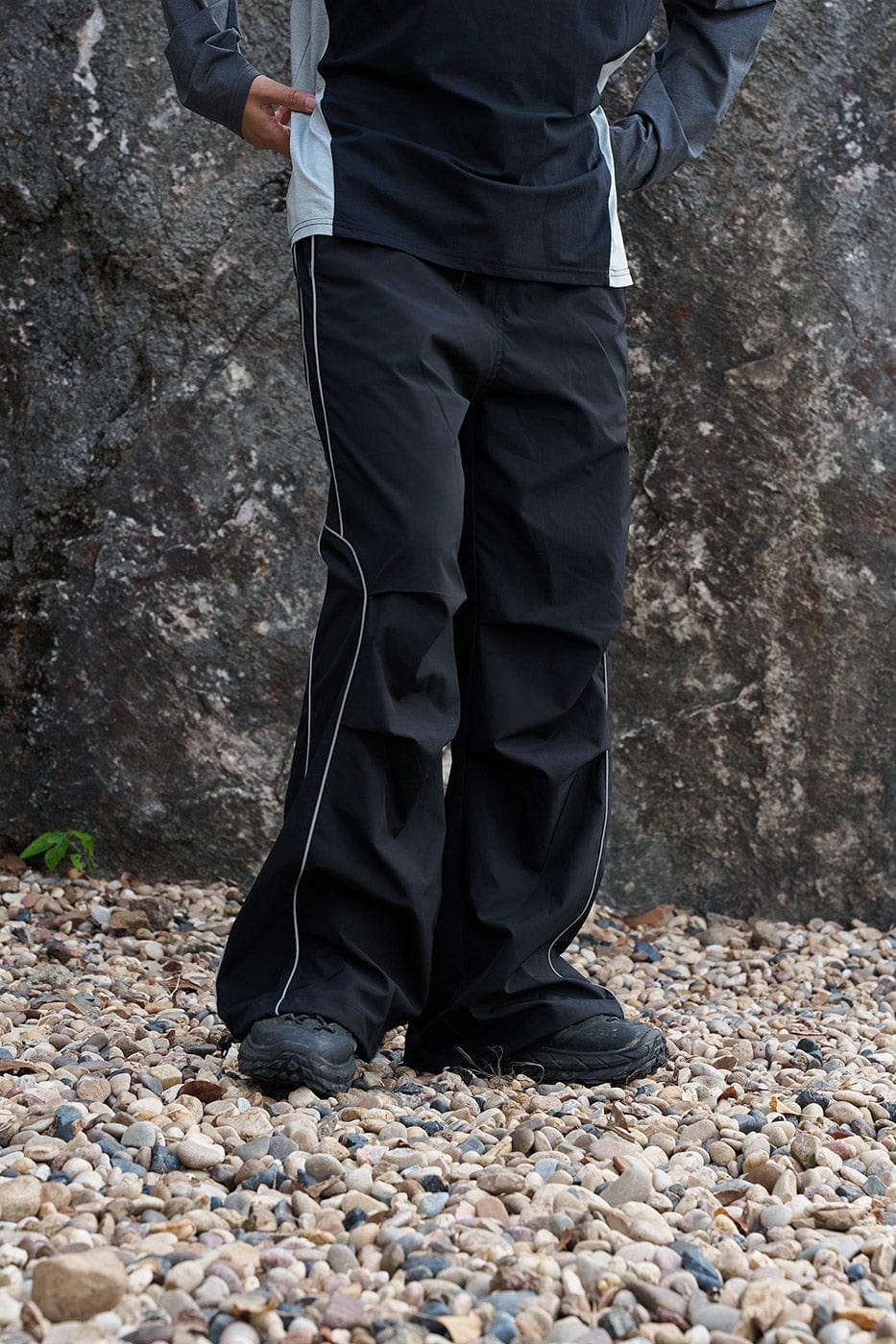 ENSHADOWER Reflective Stripes Straight Pants