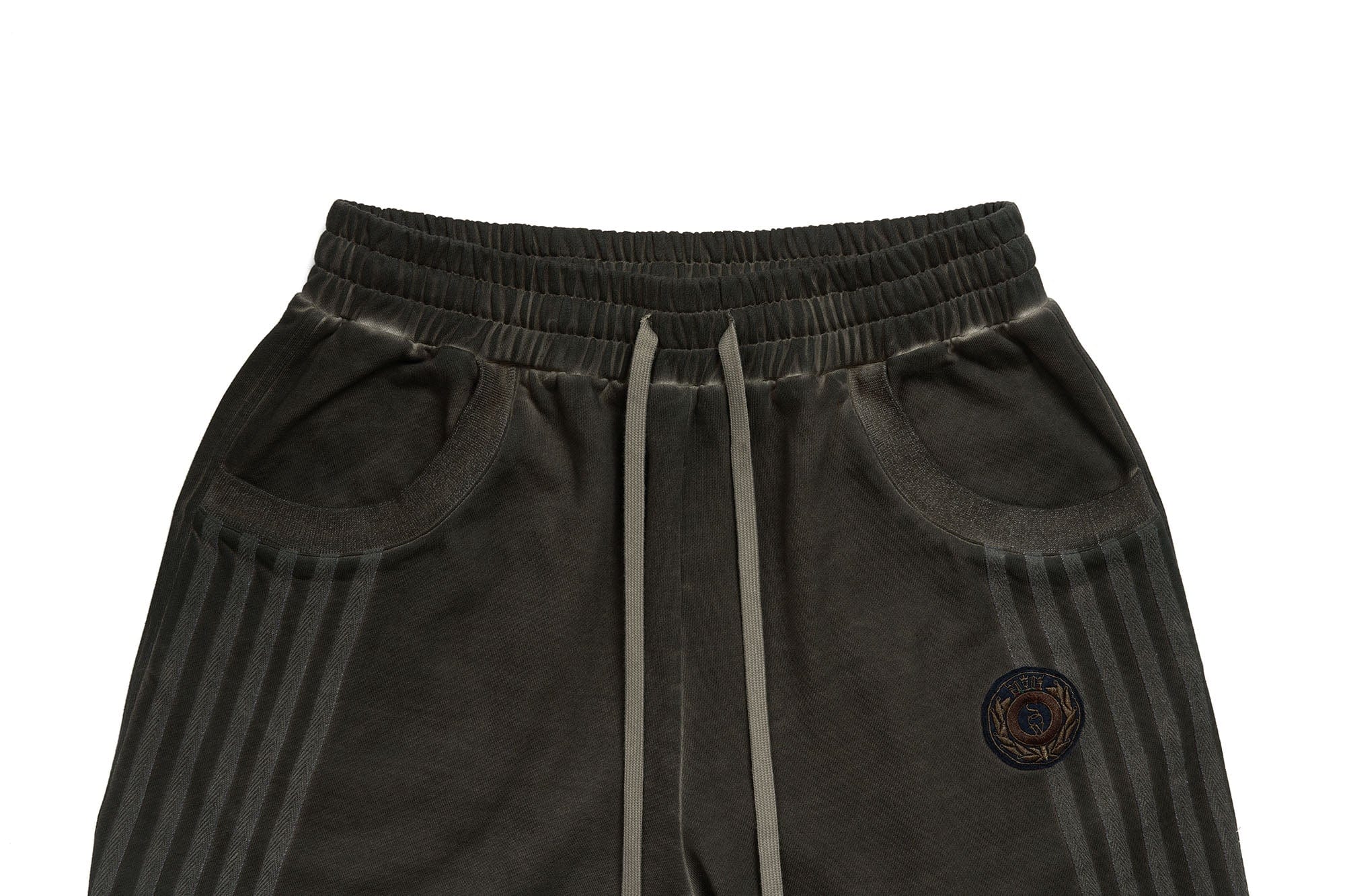 SAVAGEGROWTHWORLD Distressed Side Stripe Drawstring Sweatpants