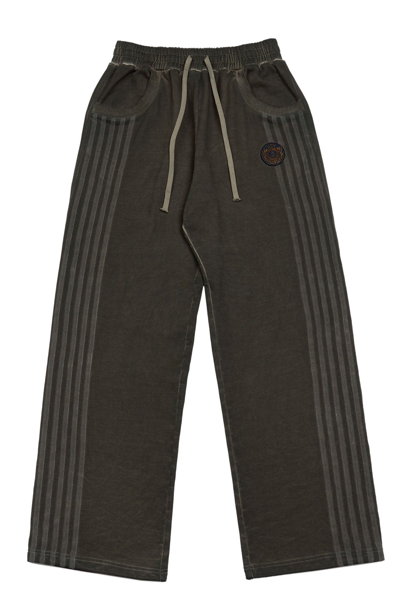 SAVAGEGROWTHWORLD Distressed Side Stripe Drawstring Sweatpants