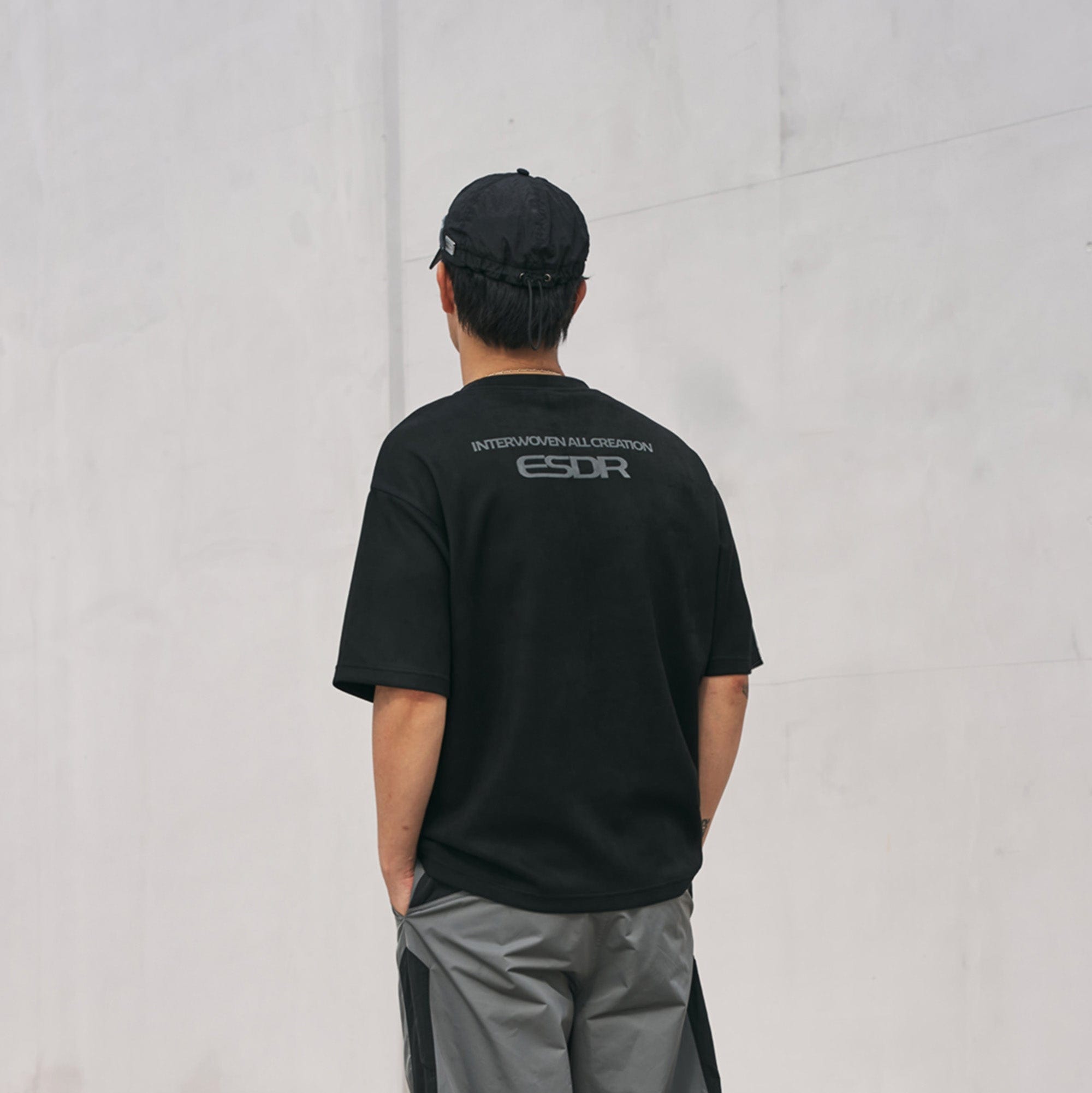 ENSHADOWER Retro Logo Faux-Suede T-Shirt
