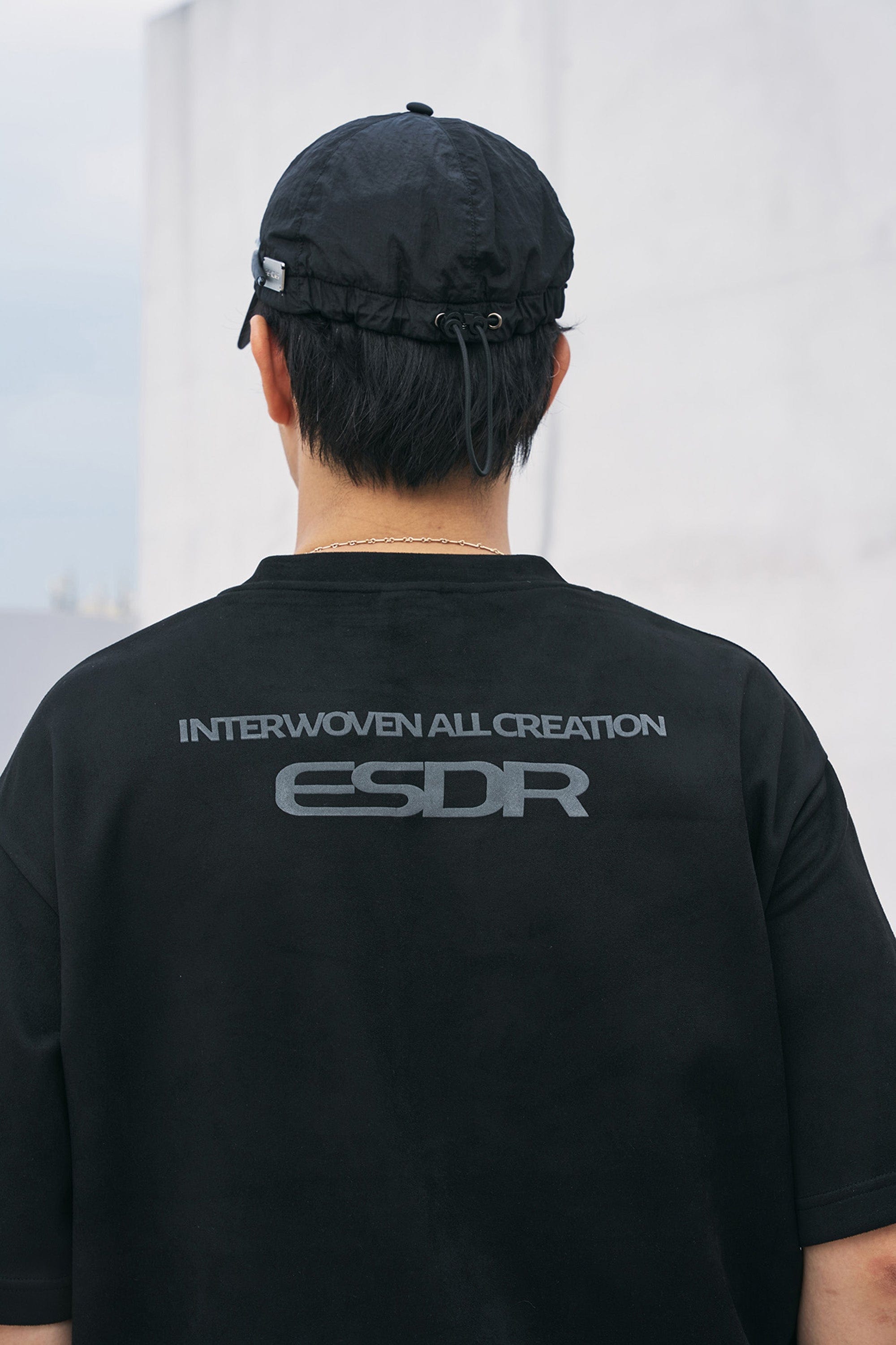 ENSHADOWER Retro Logo Faux-Suede T-Shirt
