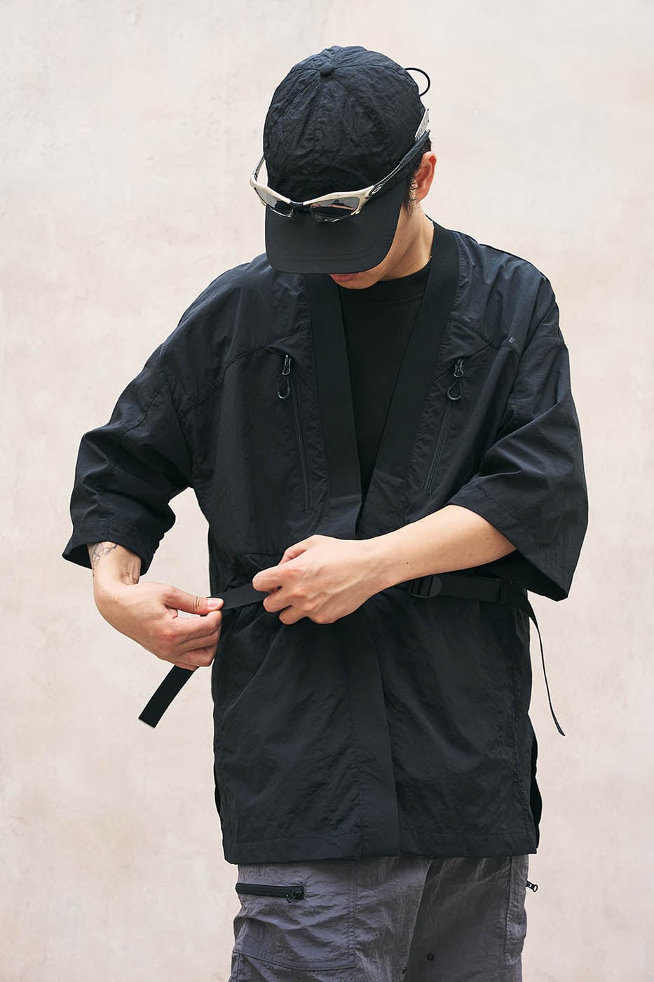 ENSHADOWER Modern Tactical Half-Sleeve Taoist Robe