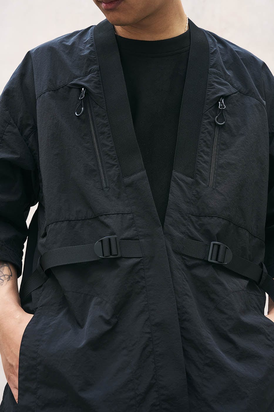ENSHADOWER Modern Tactical Half-Sleeve Taoist Robe