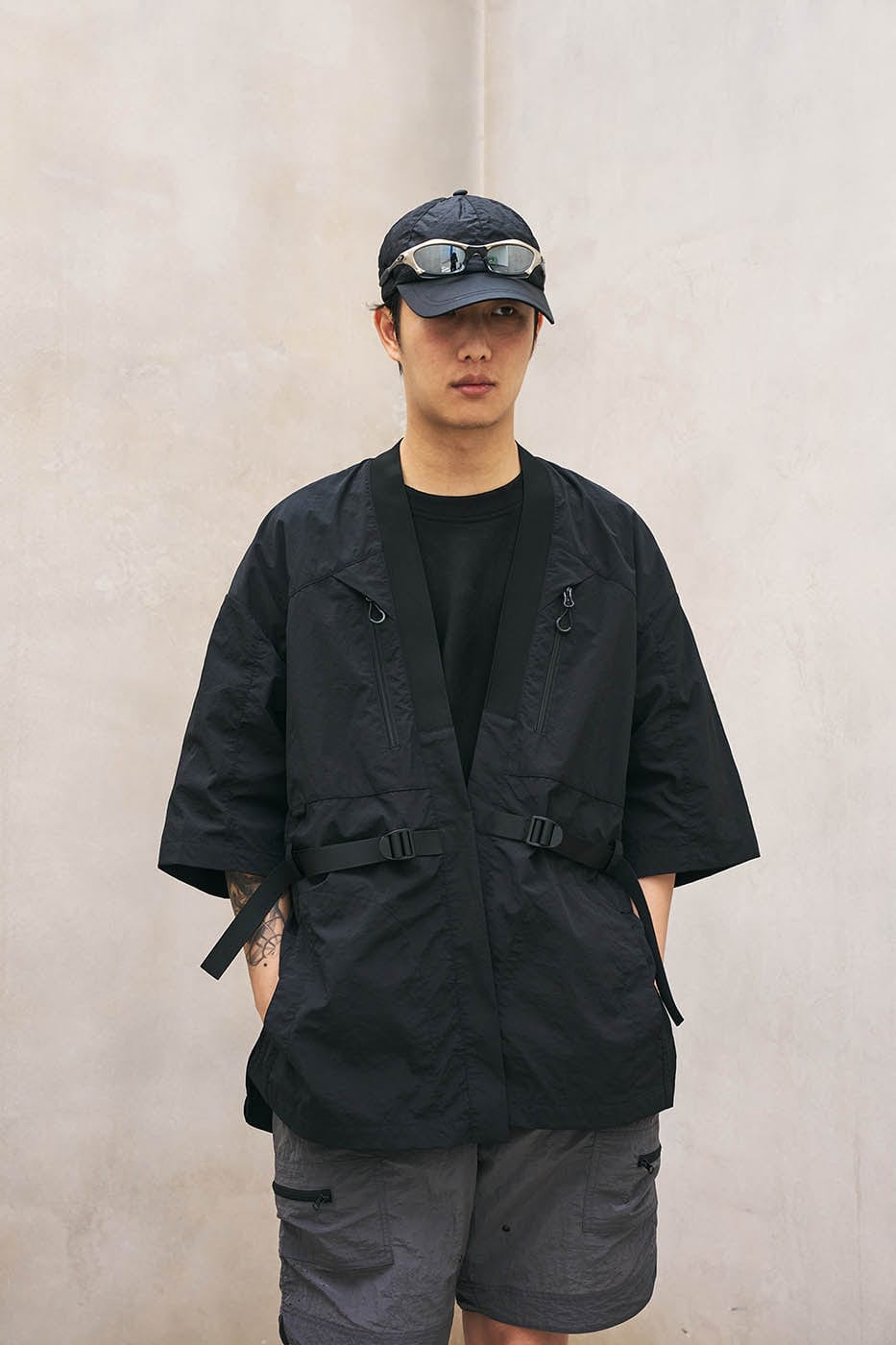 ENSHADOWER Modern Tactical Half-Sleeve Taoist Robe