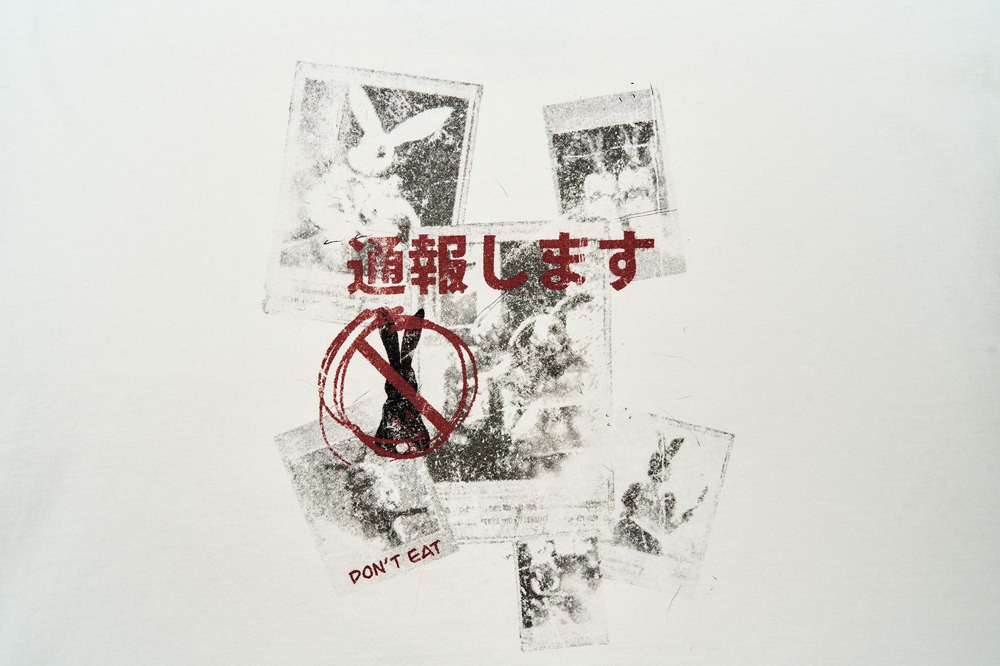 SAVAGEGROWTHWORLD Grunge Rabbit Graphic Distressed T-Shirt