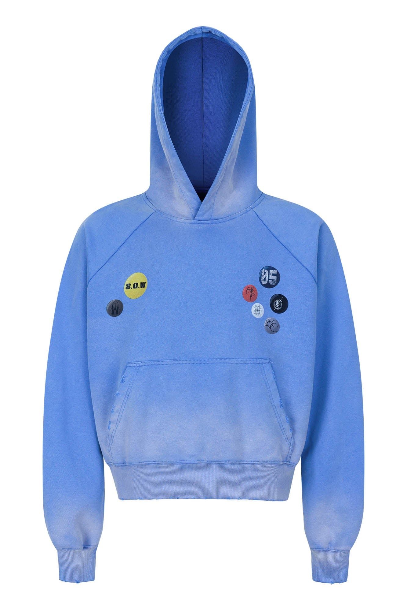 SAVAGEGROWTHWORLD Washed Badge Graphic Gradient Hoodie