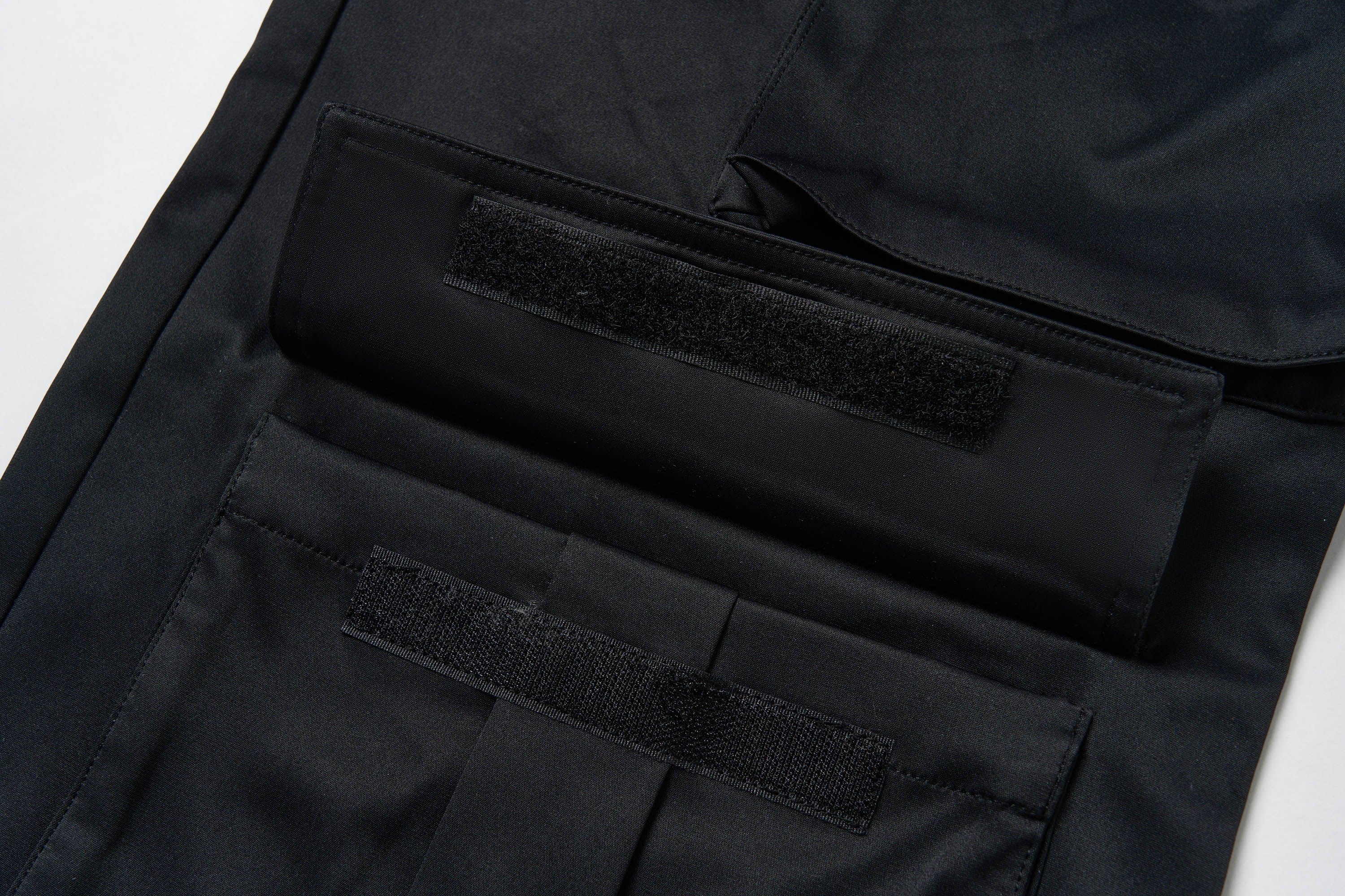 SAVAGEGROWTHWORLD Multi-Pocket Satin Straight-Leg Pants