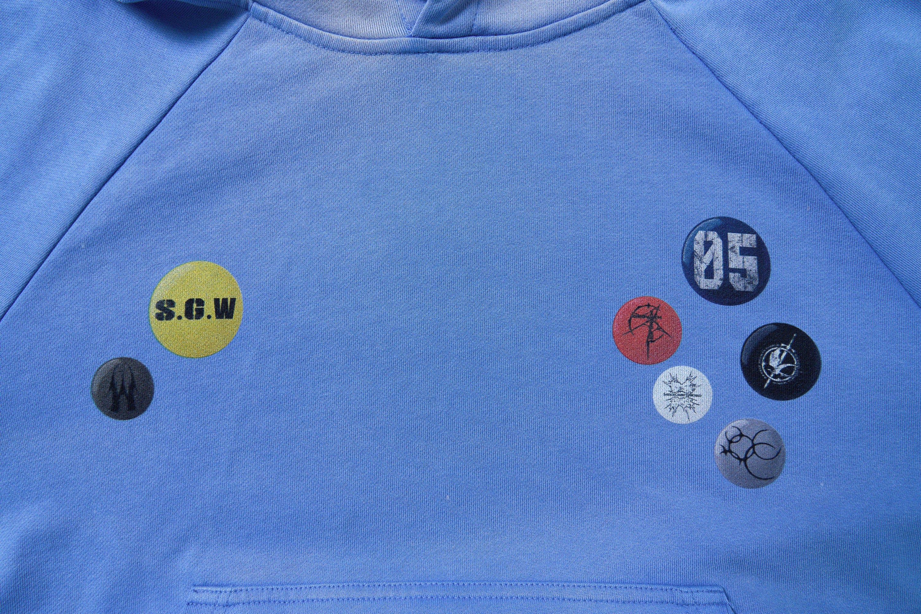SAVAGEGROWTHWORLD Washed Badge Graphic Gradient Hoodie